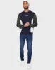 Men's Navy Colourblock Crew Neck Sweatshirt sold by Threadbare