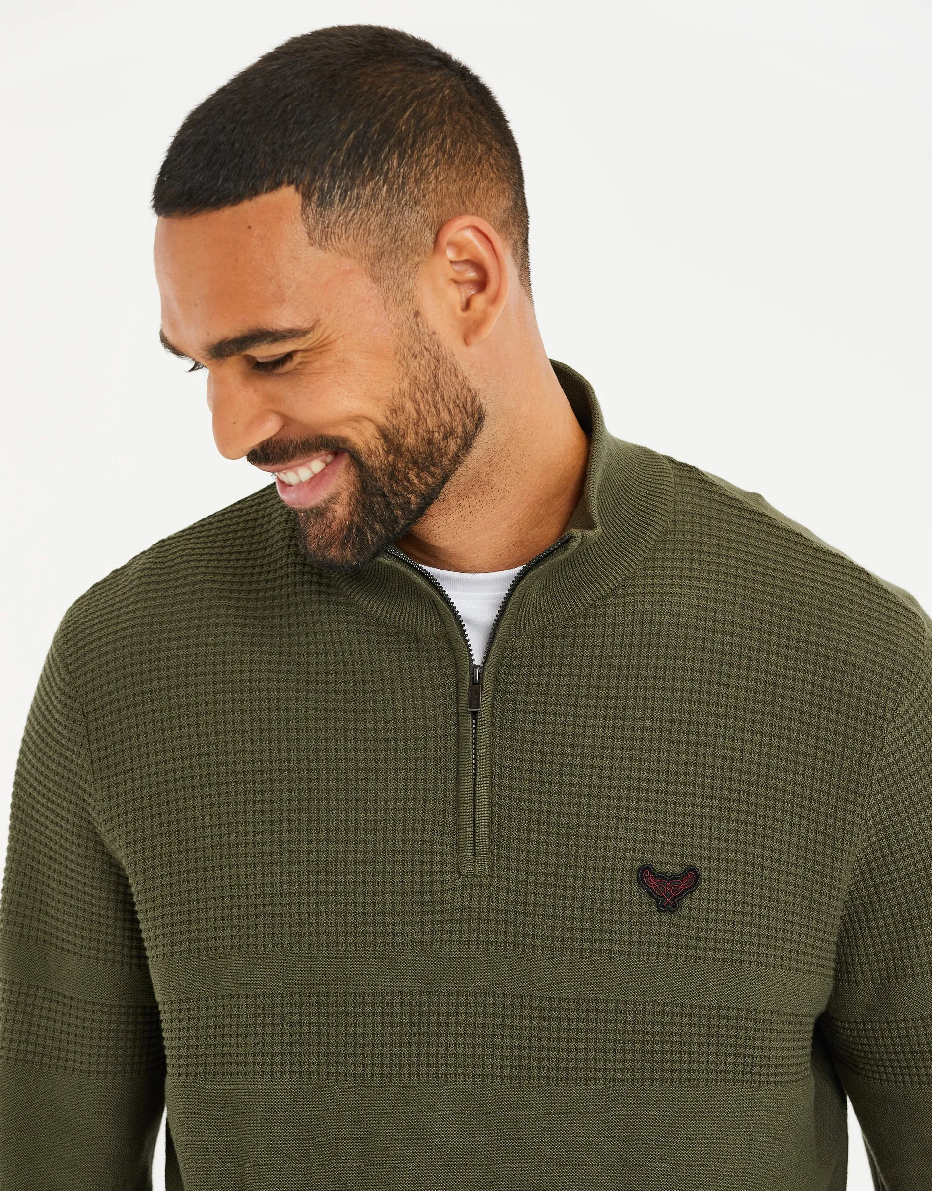 Men's Fig Leaf Quarter Zip Knitted Jumper sold by Threadbare product image thumbnail 4