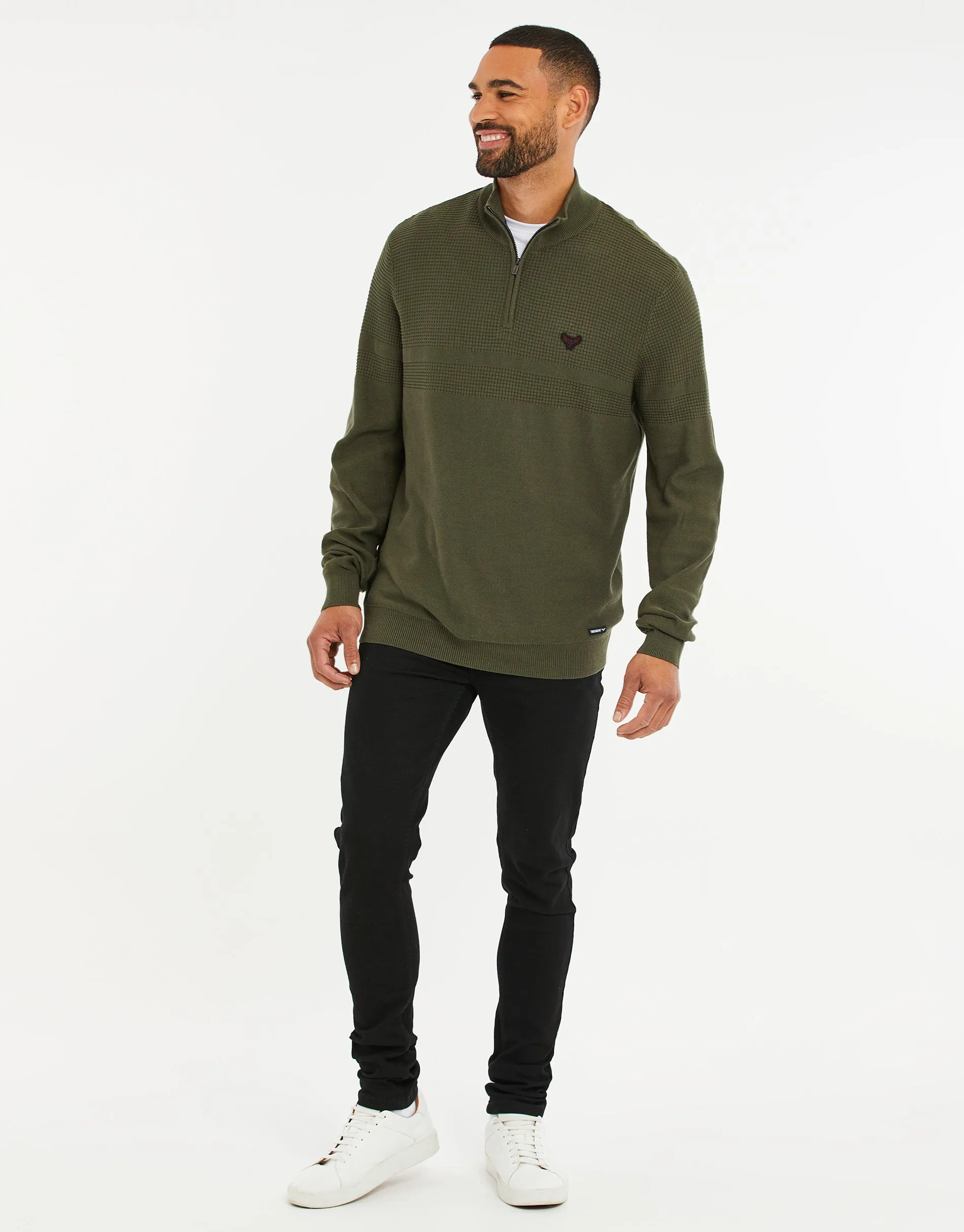 Men's Fig Leaf Quarter Zip Knitted Jumper sold by Threadbare product image thumbnail 3