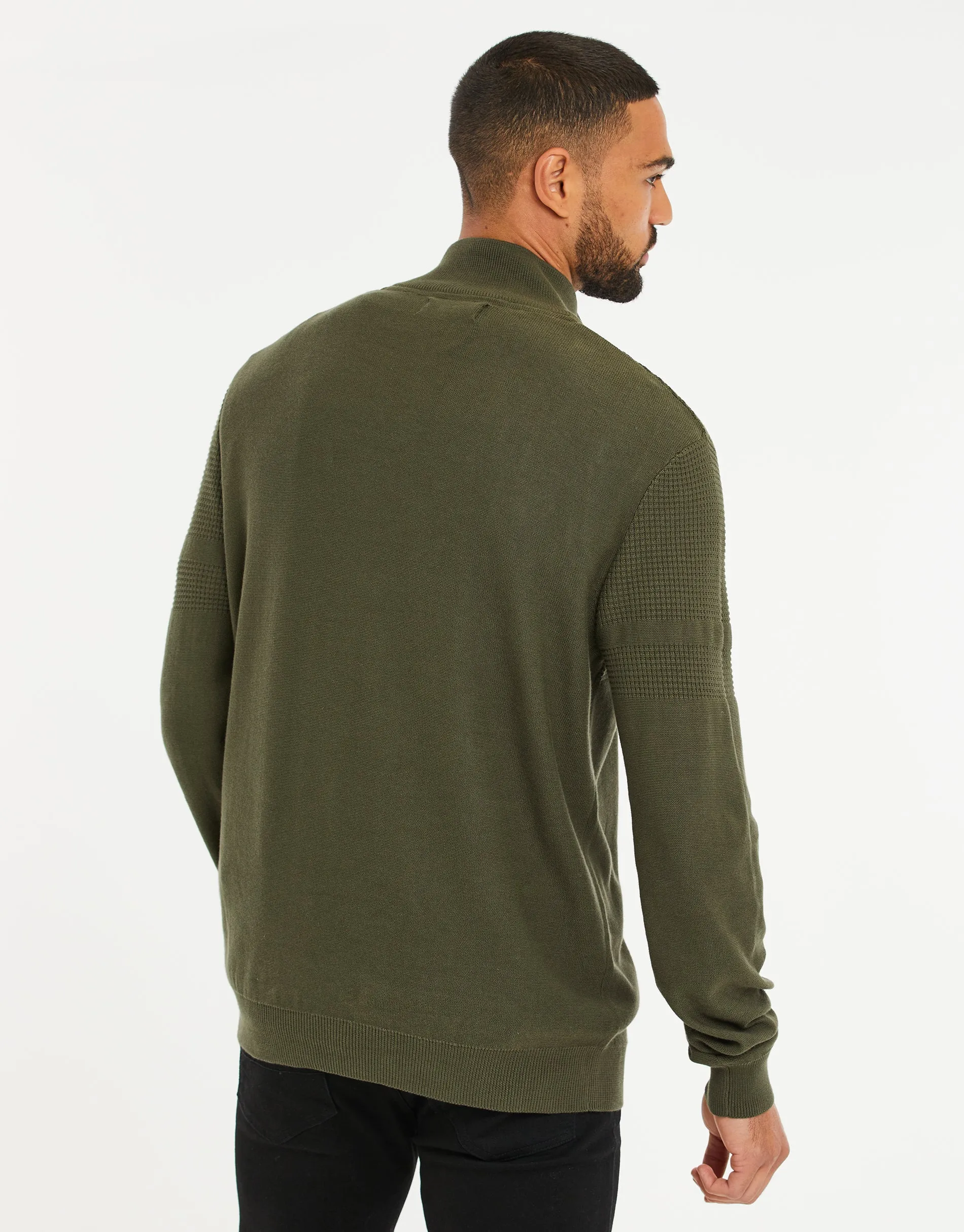 Men's Fig Leaf Quarter Zip Knitted Jumper sold by Threadbare product image thumbnail 2