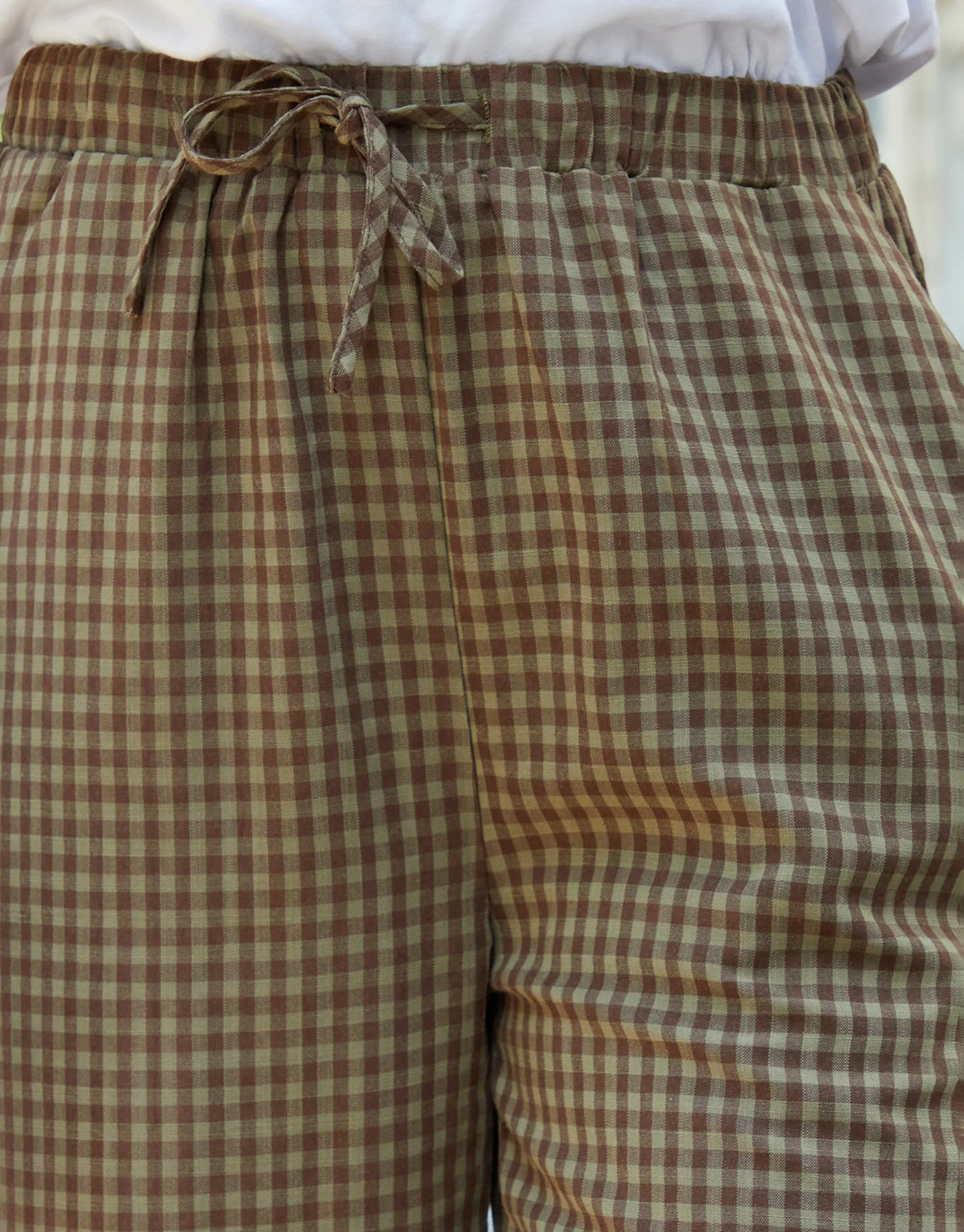 Chocolate Brown Gingham Wide Leg Trousers sold by Threadbare product image thumbnail 2
