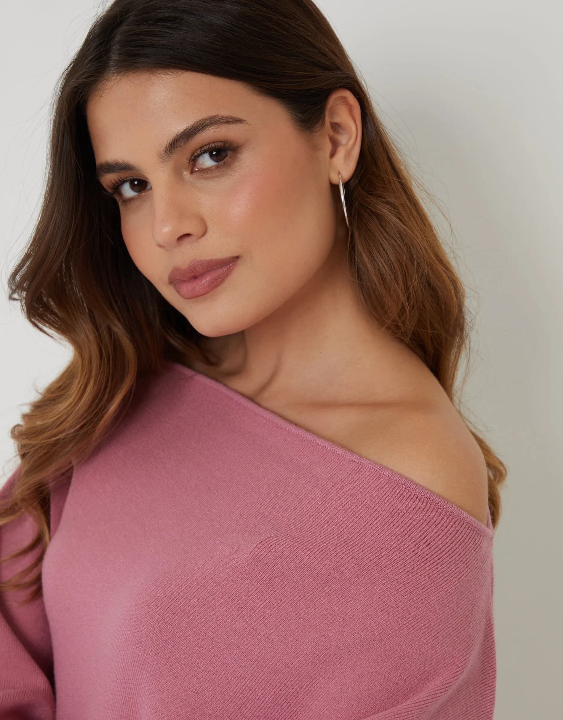 Pink Soft Slash Neck Jumper sold by Threadbare product image thumbnail 3
