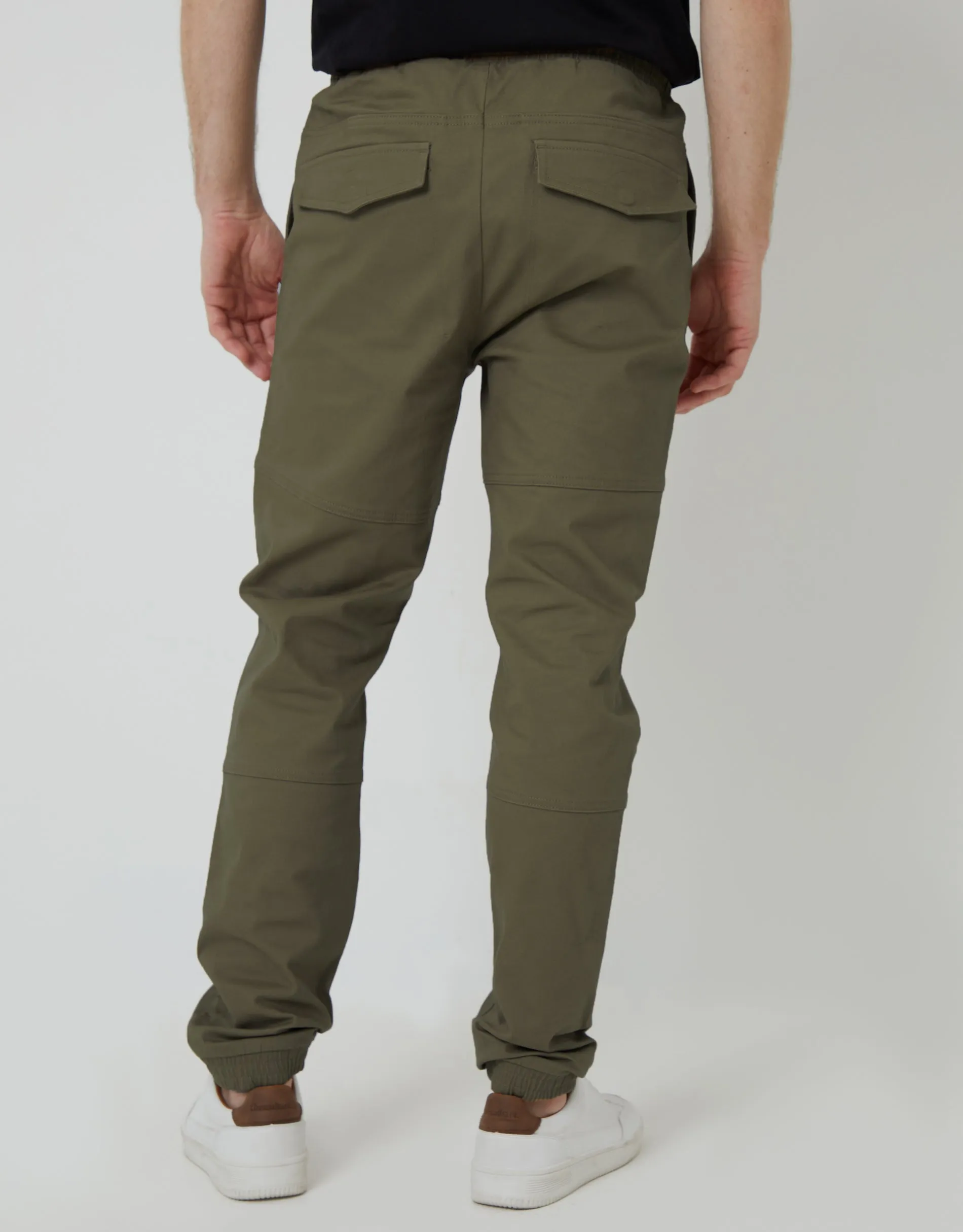Khaki Green Jogger Style Drawcord Trousers sold by Threadbare product image thumbnail 2