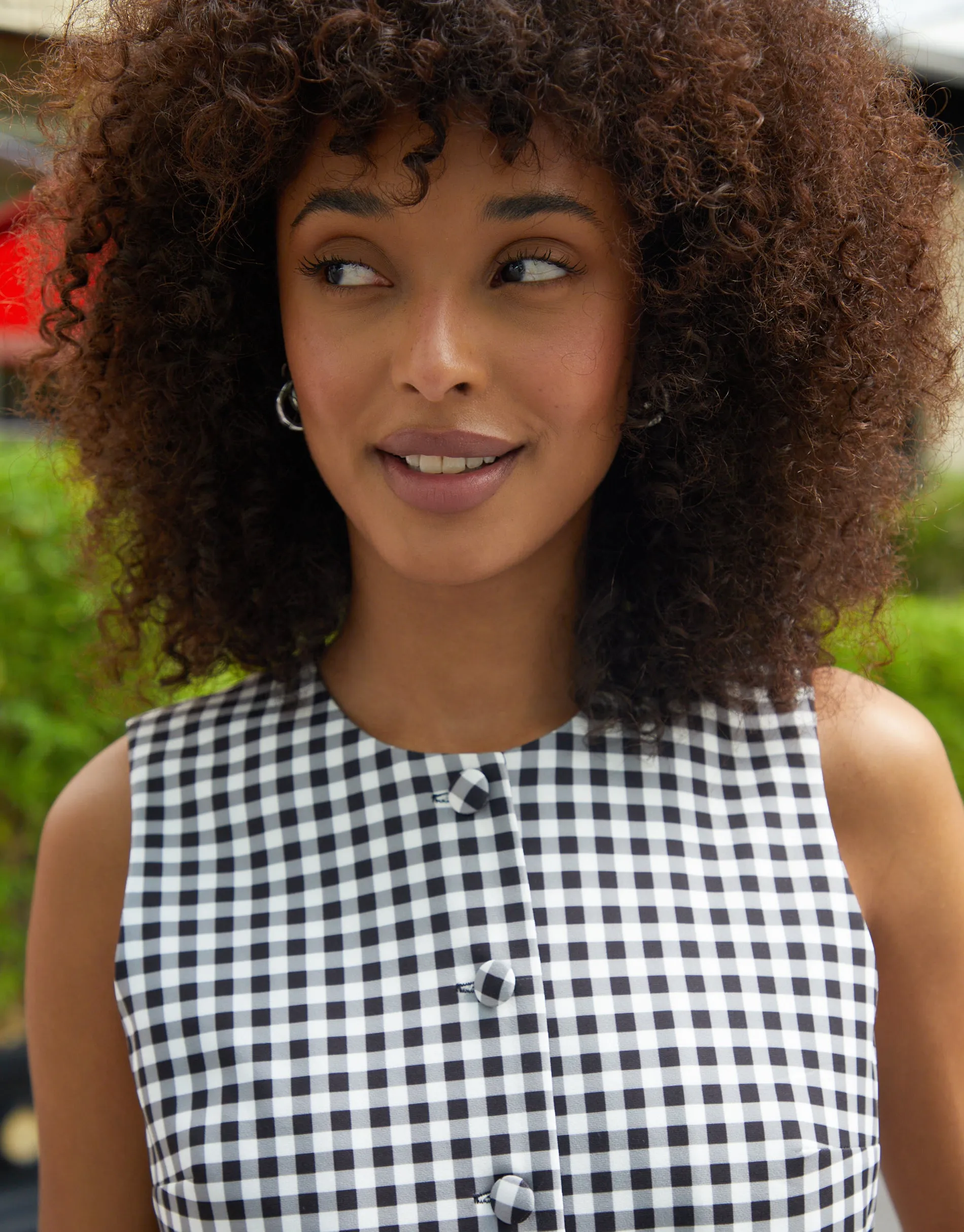 Gingham Crew Neck Waistcoat sold by Threadbare product image thumbnail 4