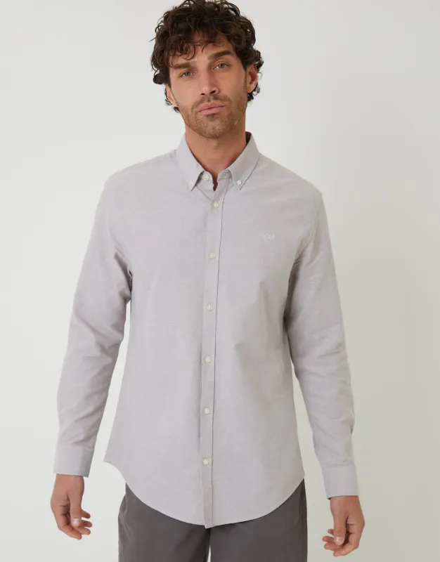 Taupe Cotton Long Sleeve Shirt sold by Threadbare