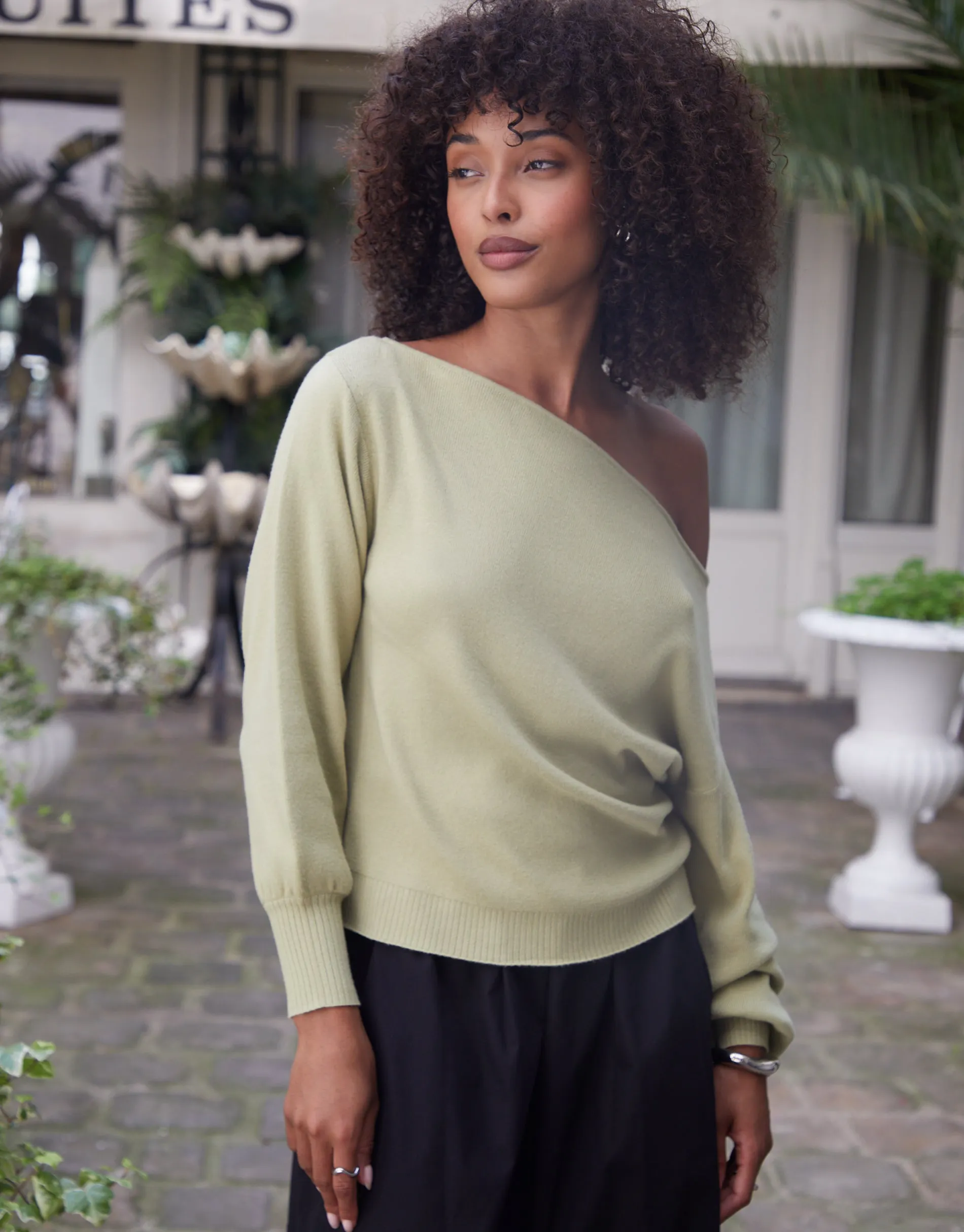 Green Soft Slash Neck Jumper sold by Threadbare product image thumbnail 2
