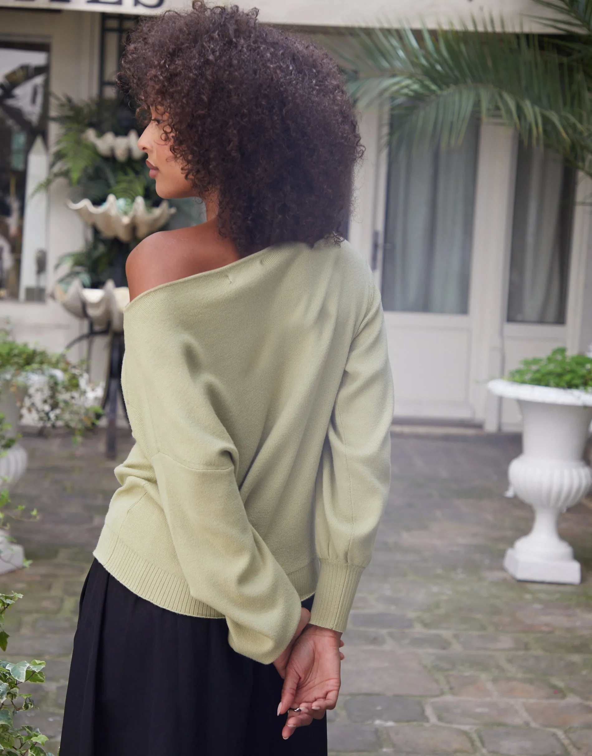 Green Soft Slash Neck Jumper sold by Threadbare product image thumbnail 4