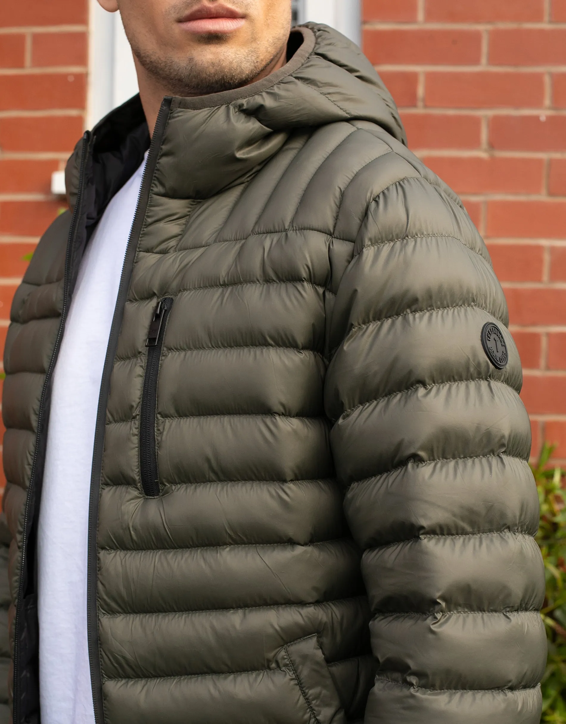 Men's Khaki Hooded Puffer Jacket sold by Threadbare product image thumbnail 4