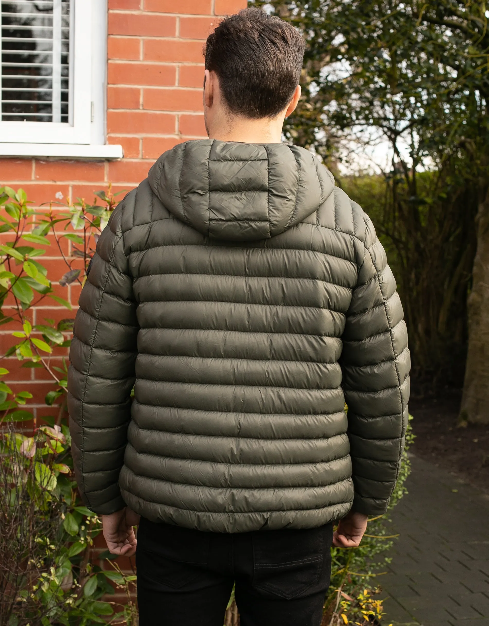 Men's Khaki Hooded Puffer Jacket sold by Threadbare product image thumbnail 2
