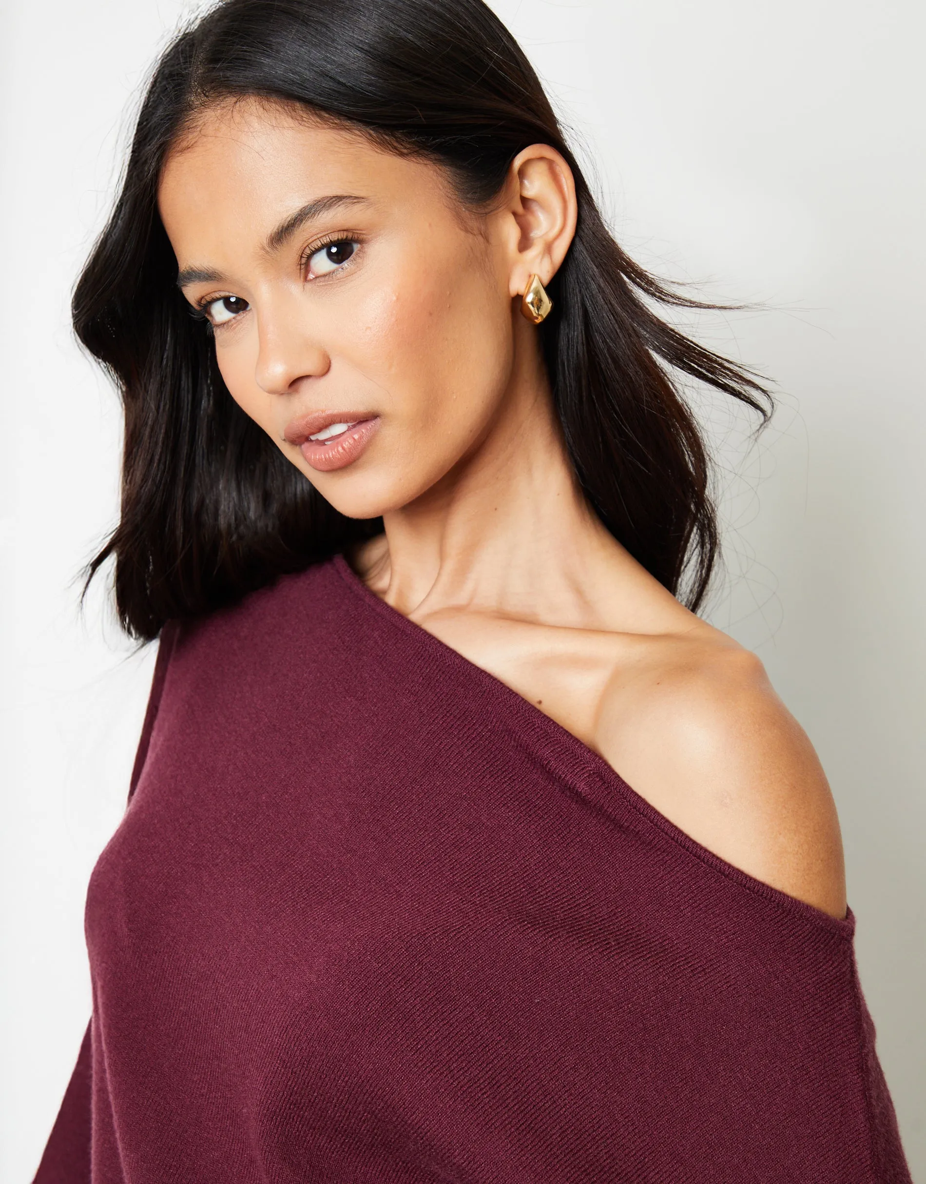 Berry Red Soft Slash Neck Jumper sold by Threadbare product image thumbnail 4