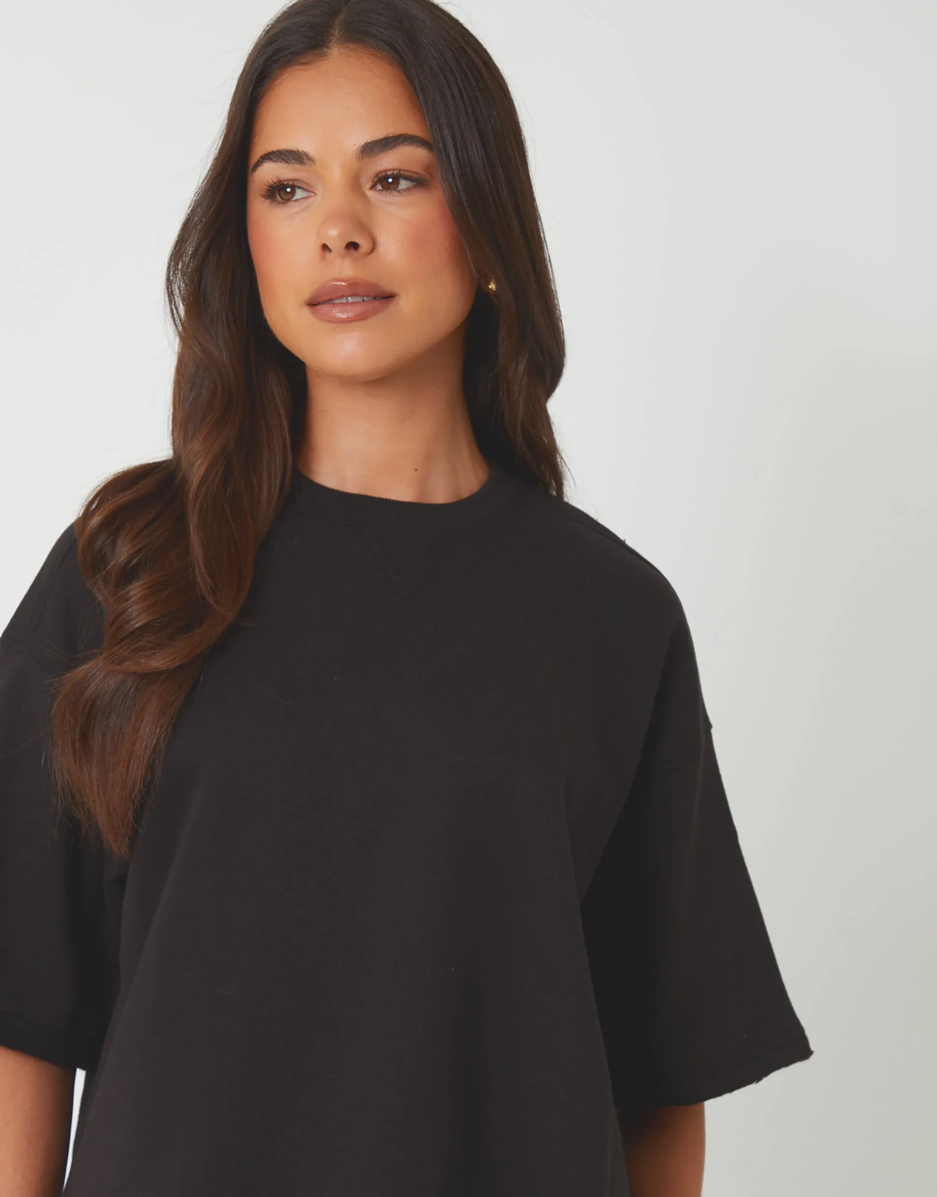 Chocolate Brown & Black Boxy Short Sleeve Sweatshirts (2 Pack) sold by Threadbare product image thumbnail 4