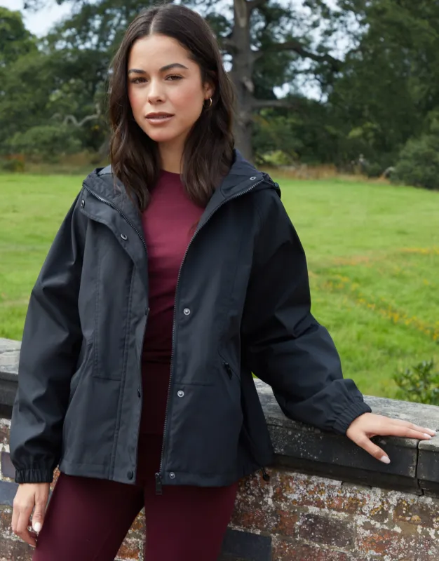 Black Showerproof Hooded Jacket sold by Threadbare