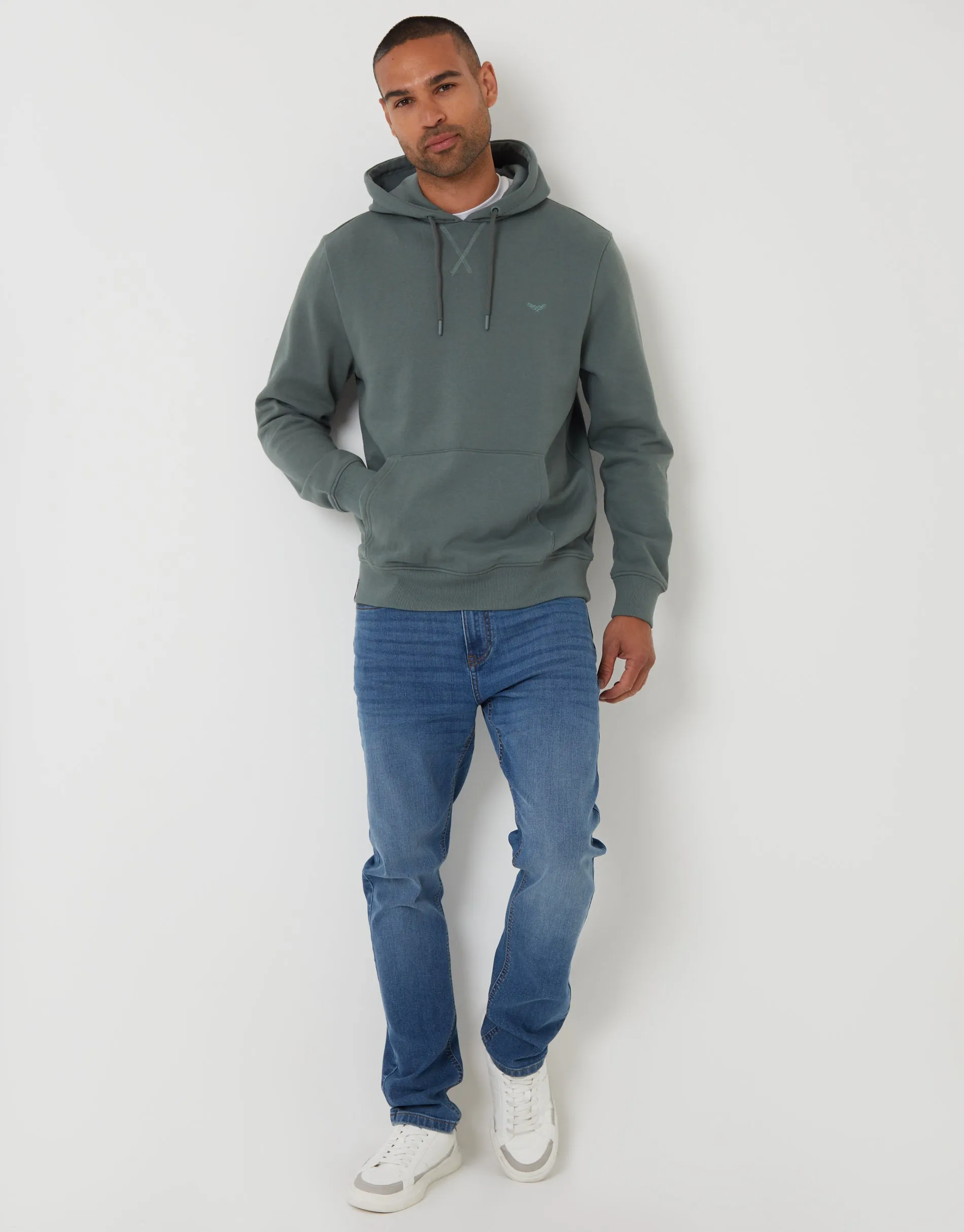 Petrol Blue Overhead Hoodie sold by Threadbare product image thumbnail 3