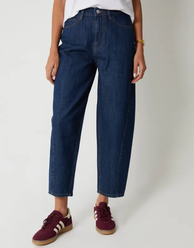 Indigo Wash Barrel Leg Jeans sold by Threadbare