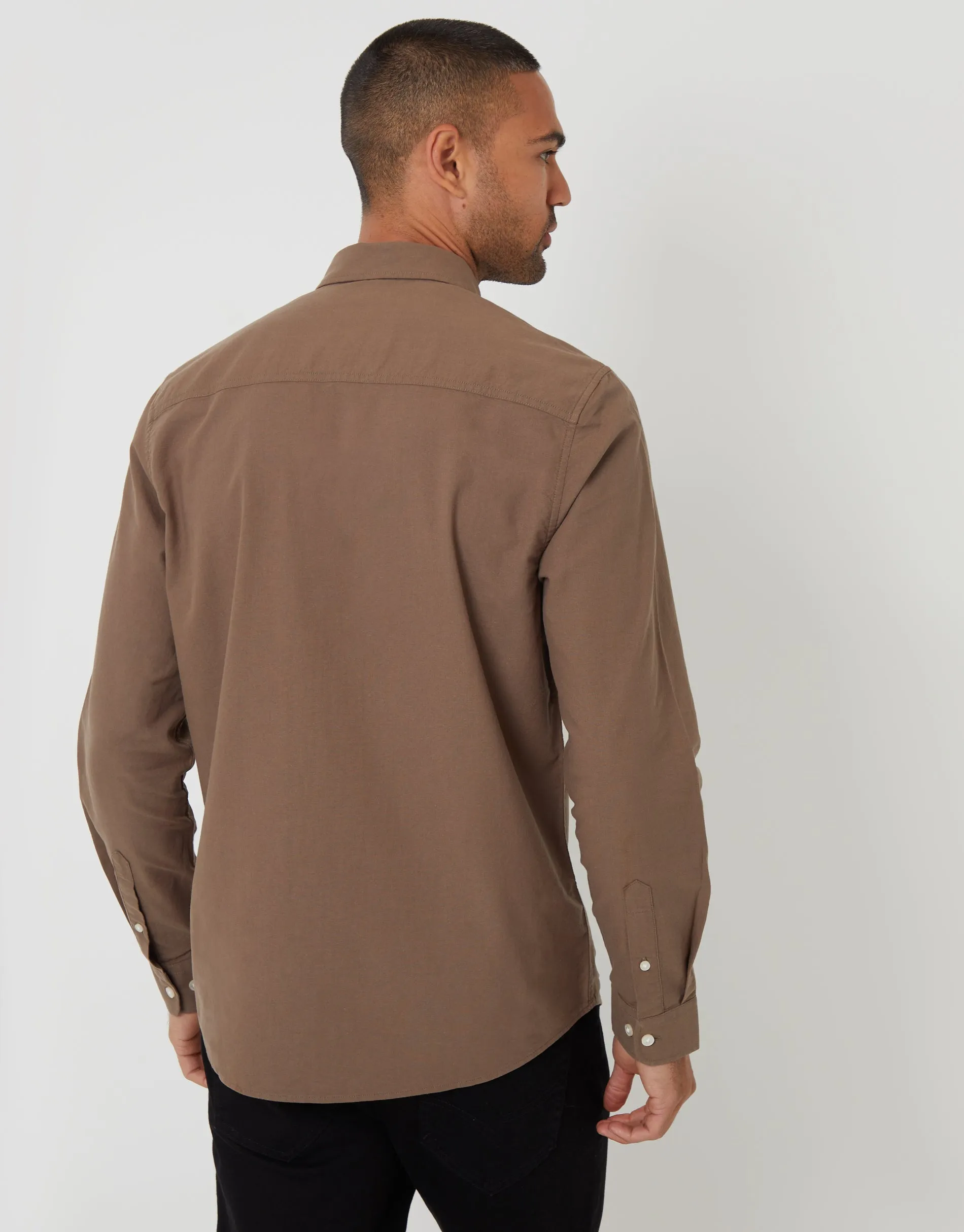 Brown Cotton Long Sleeve Shirt sold by Threadbare product image thumbnail 2