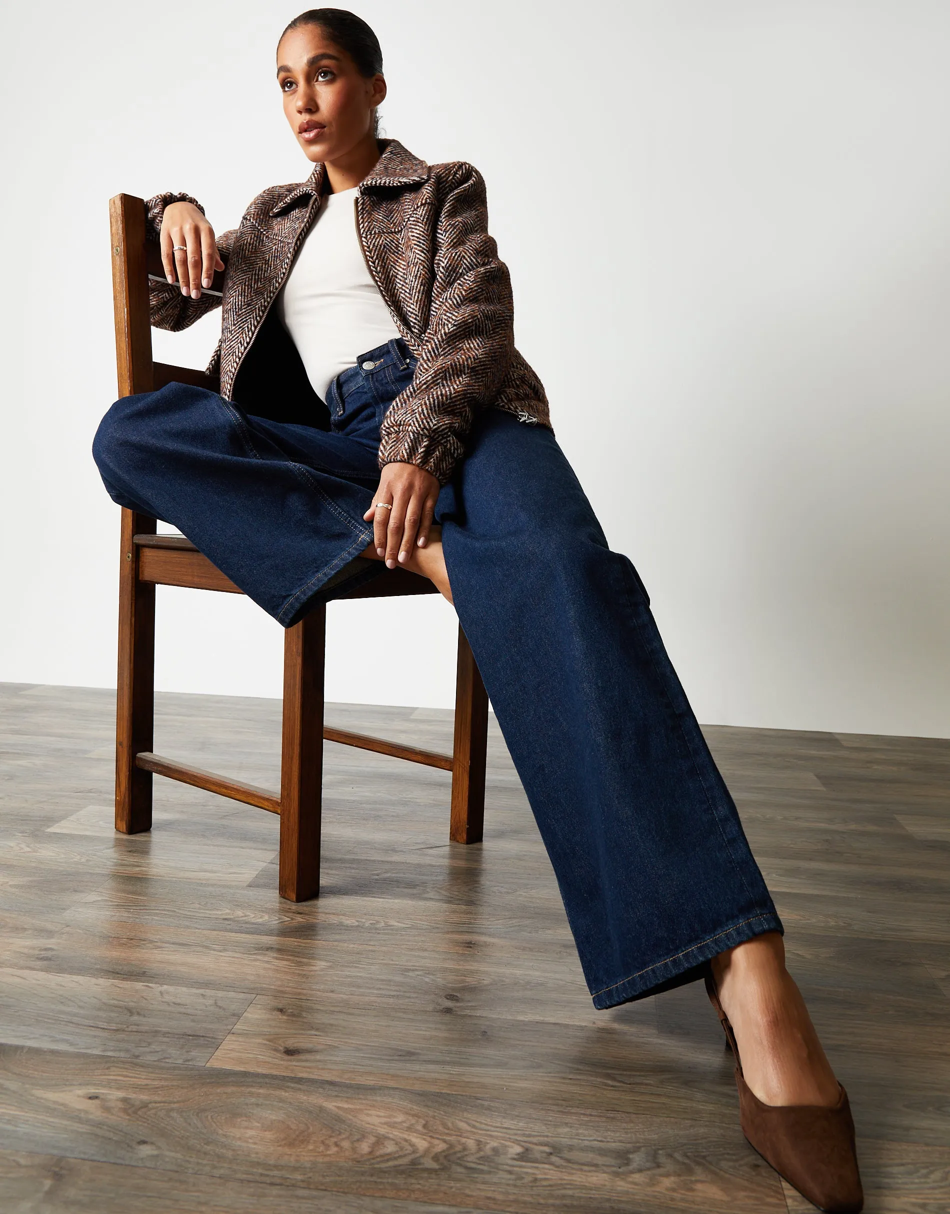 Indigo Wash Baggy Wide Leg Jeans sold by Threadbare