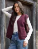 Berry Red Reversible Fleece Borg Gilet sold by Threadbare