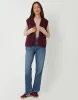 Berry Red Reversible Fleece Borg Gilet sold by Threadbare