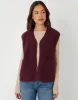Berry Red Reversible Fleece Borg Gilet sold by Threadbare