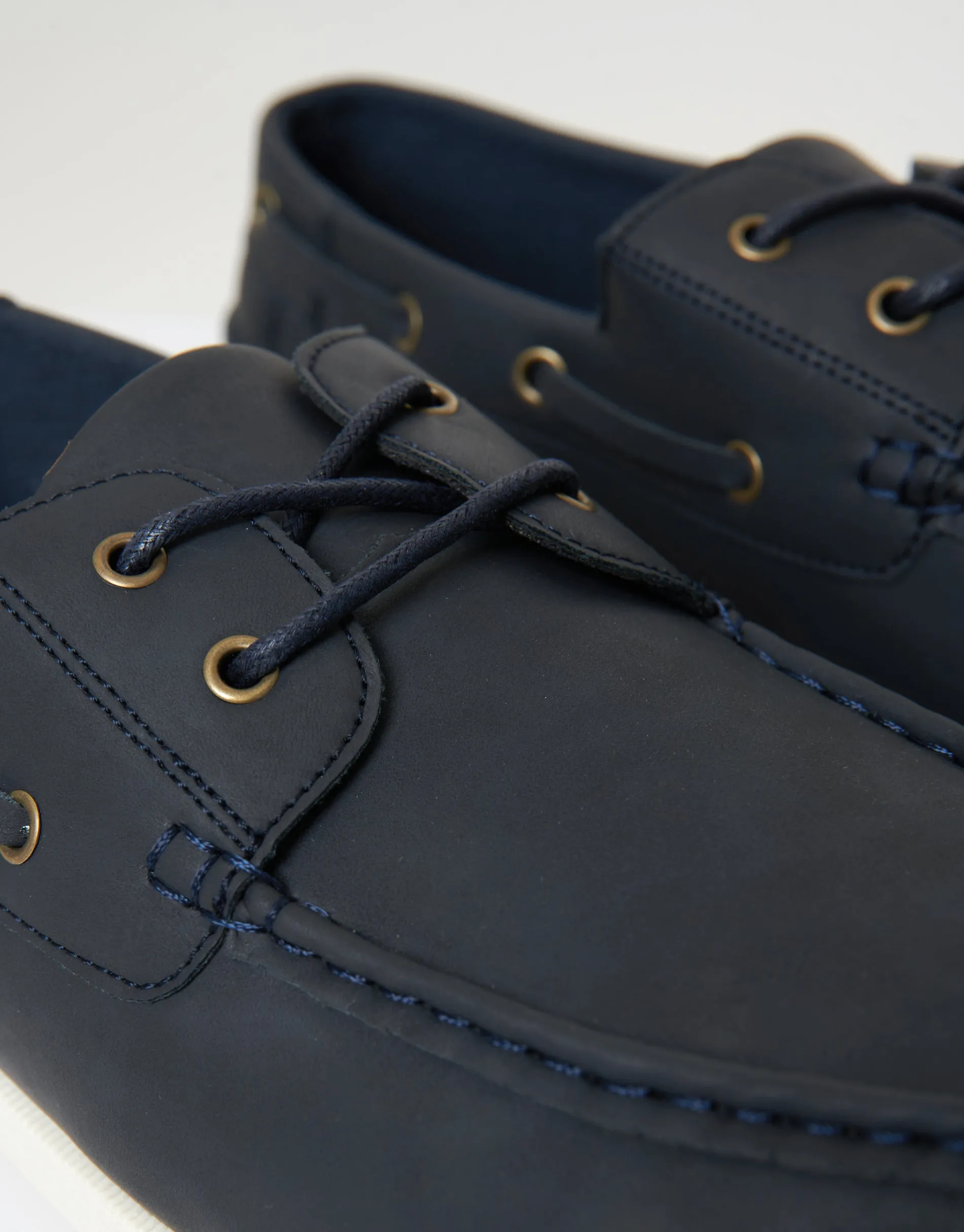 Navy Faux Suede Boat Shoes sold by Threadbare product image thumbnail 3