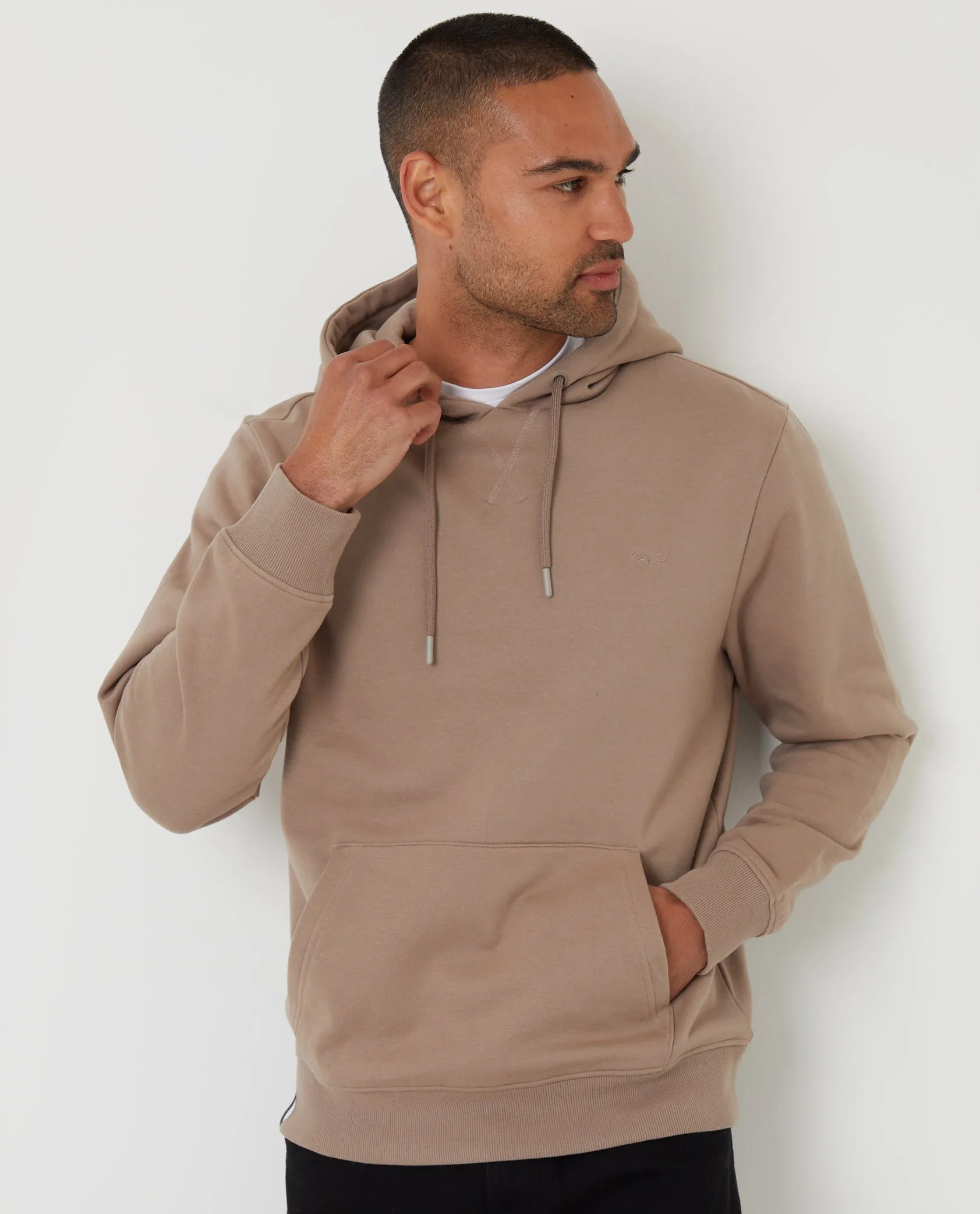 Taupe Overhead Hoodie sold by Threadbare