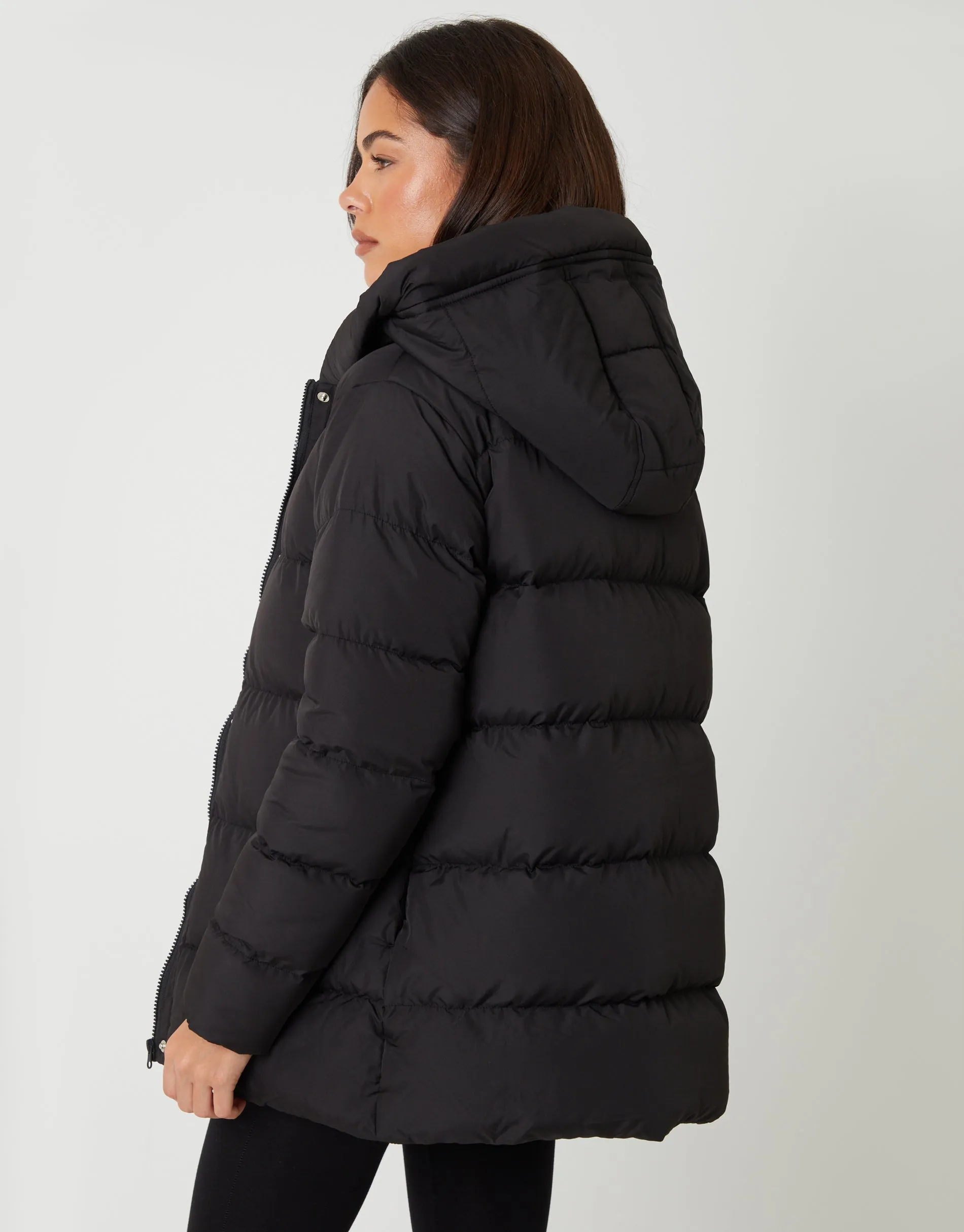 Black Petite Puffer Jacket sold by Threadbare product image thumbnail 3