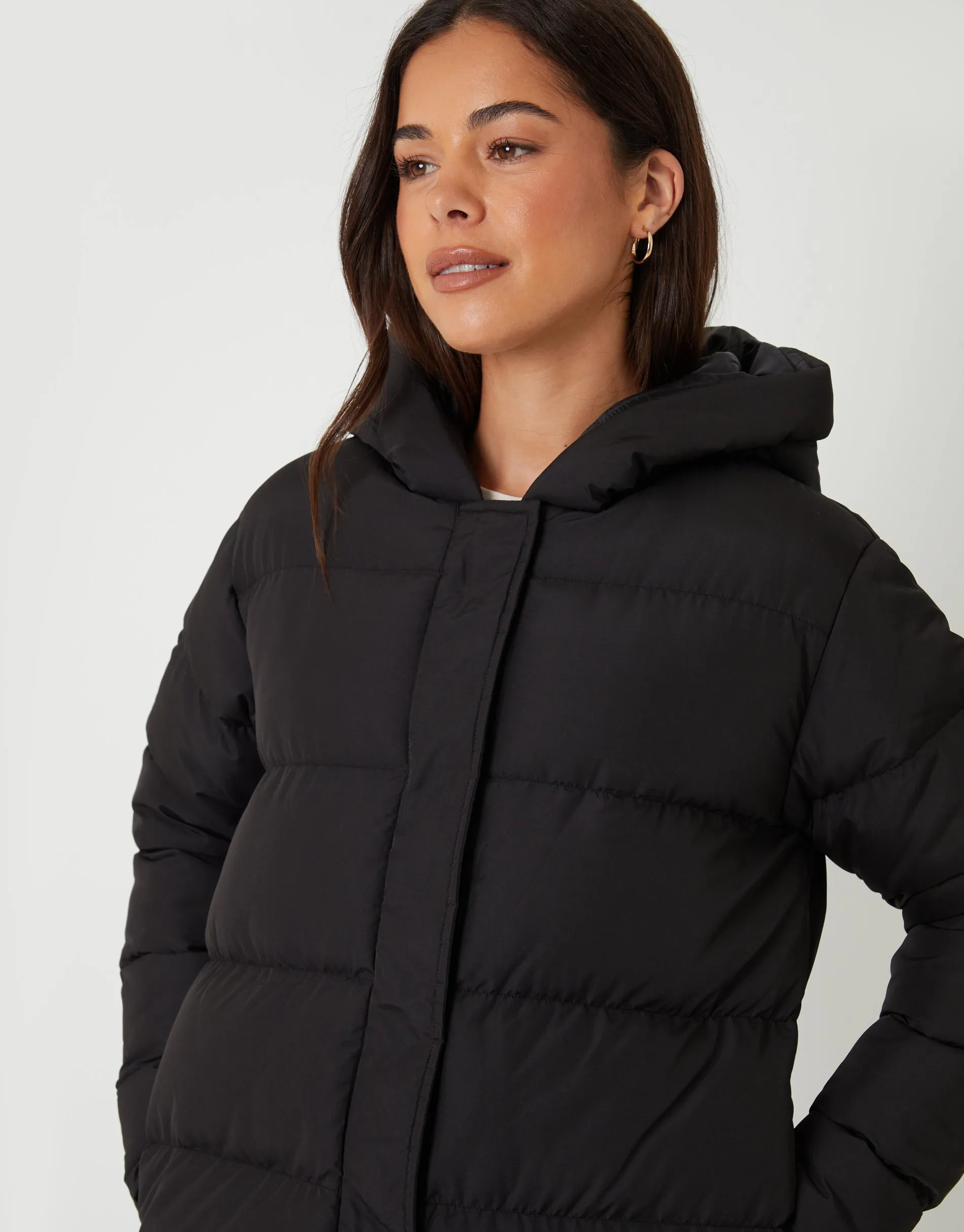 Black Petite Puffer Jacket sold by Threadbare product image thumbnail 5