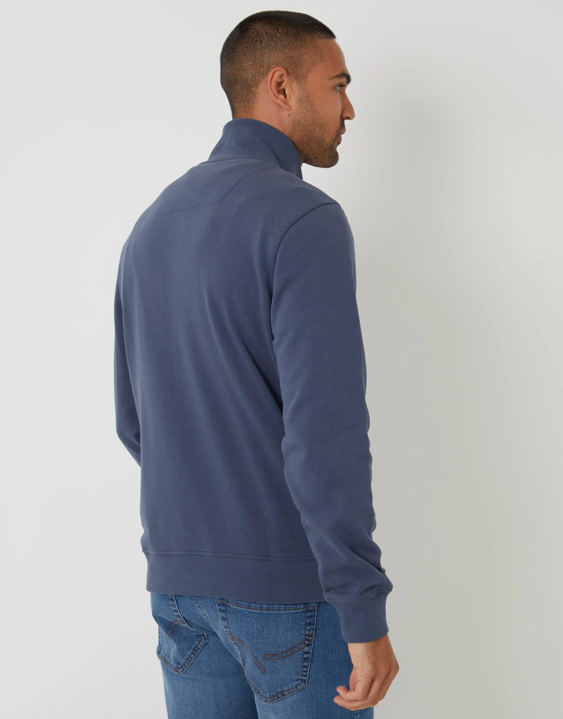Denim Blue Quarter Zip Sweatshirt sold by Threadbare product image thumbnail 2
