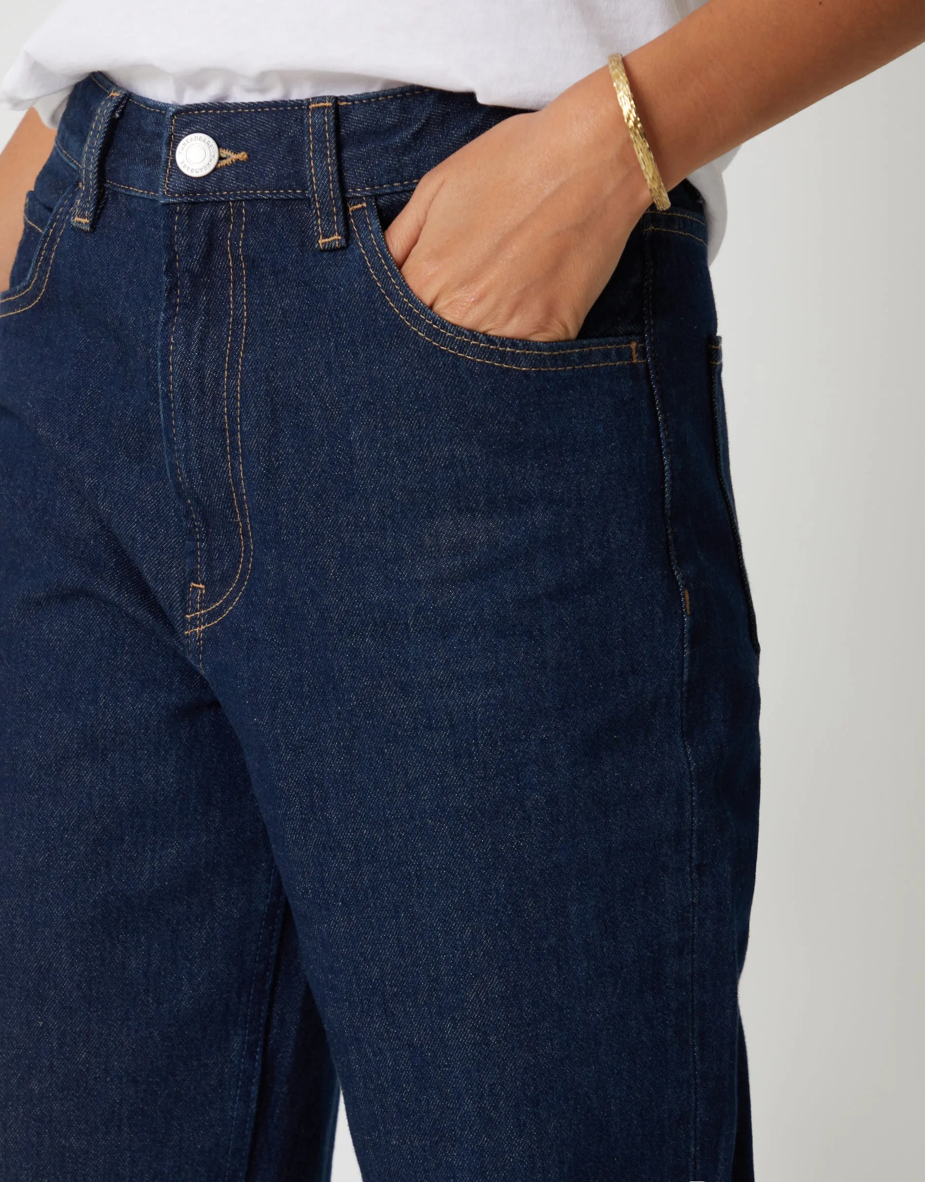 Indigo Wash Wide Straight Leg Jeans sold by Threadbare product image thumbnail 5