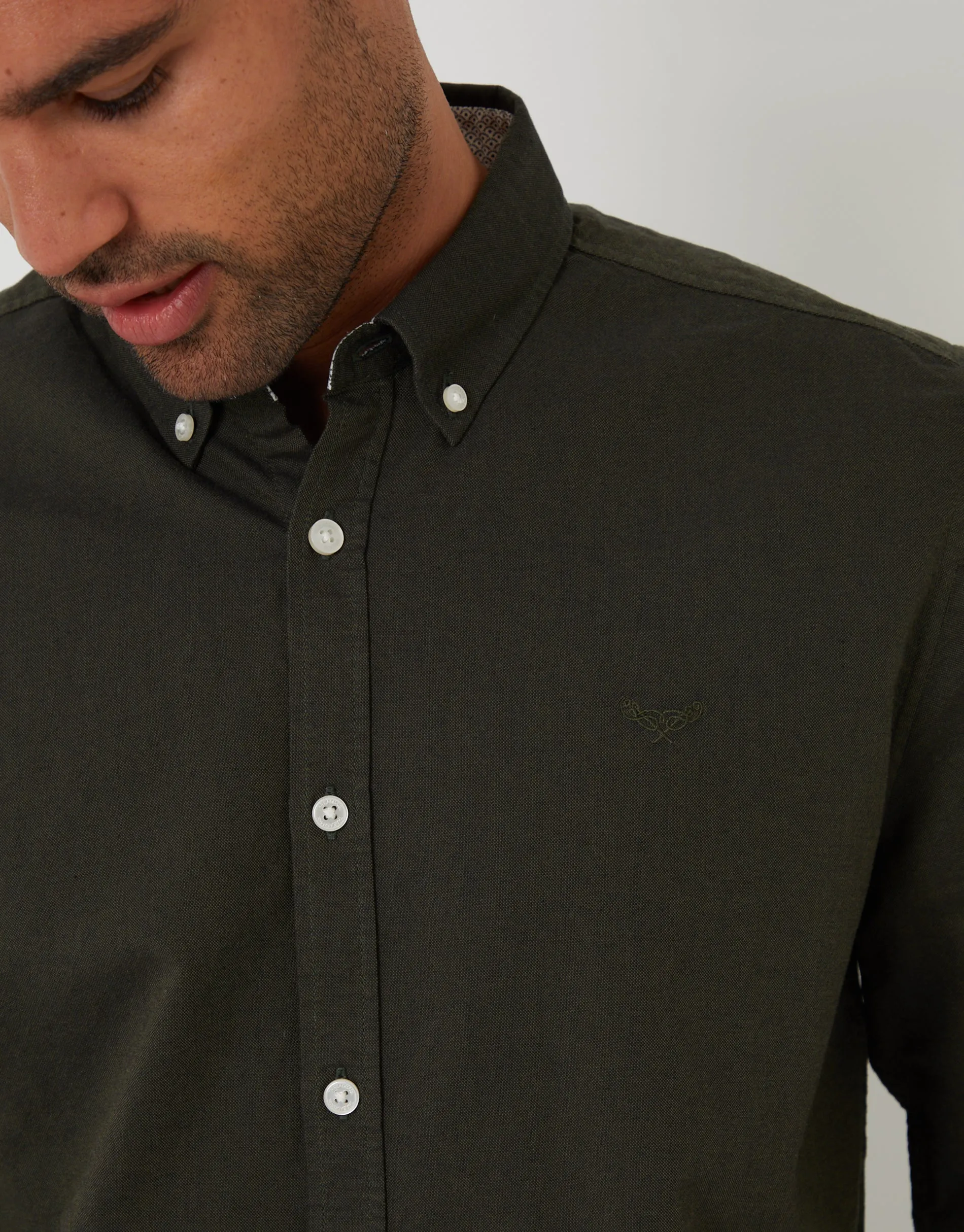 Forest Green Cotton Long Sleeve Shirt sold by Threadbare product image thumbnail 4
