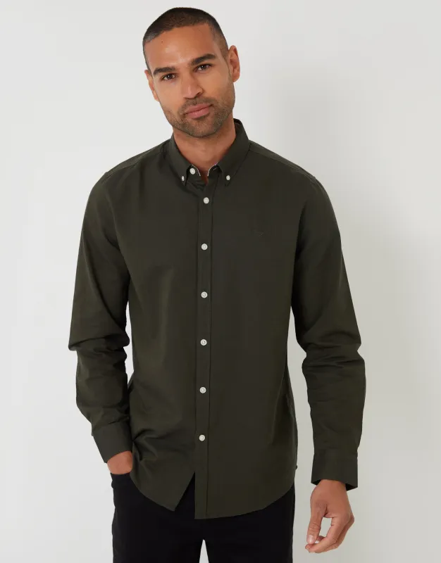 Forest Green Cotton Long Sleeve Shirt sold by Threadbare