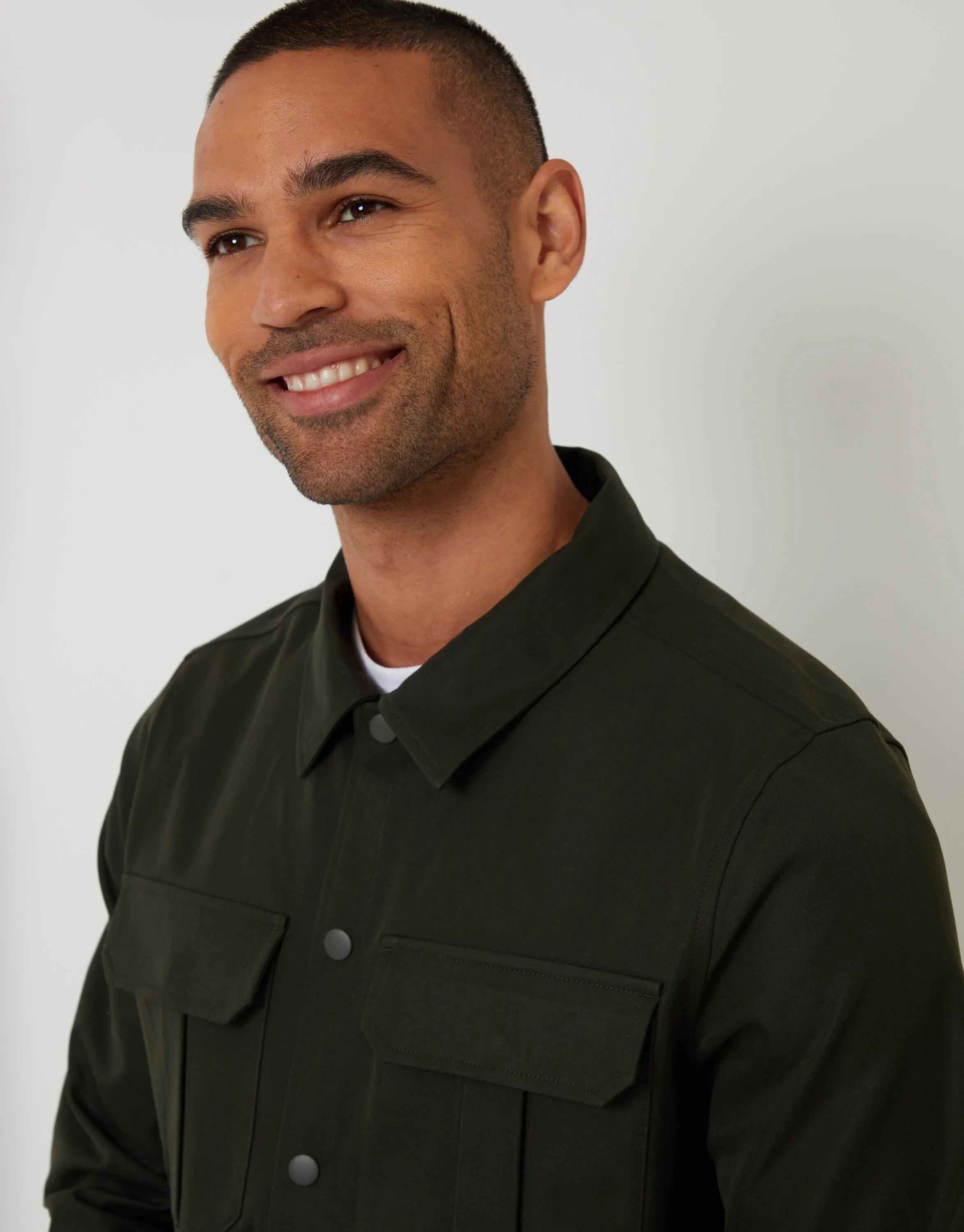 Forest Green Cargo Pocket Shacket sold by Threadbare product image thumbnail 4