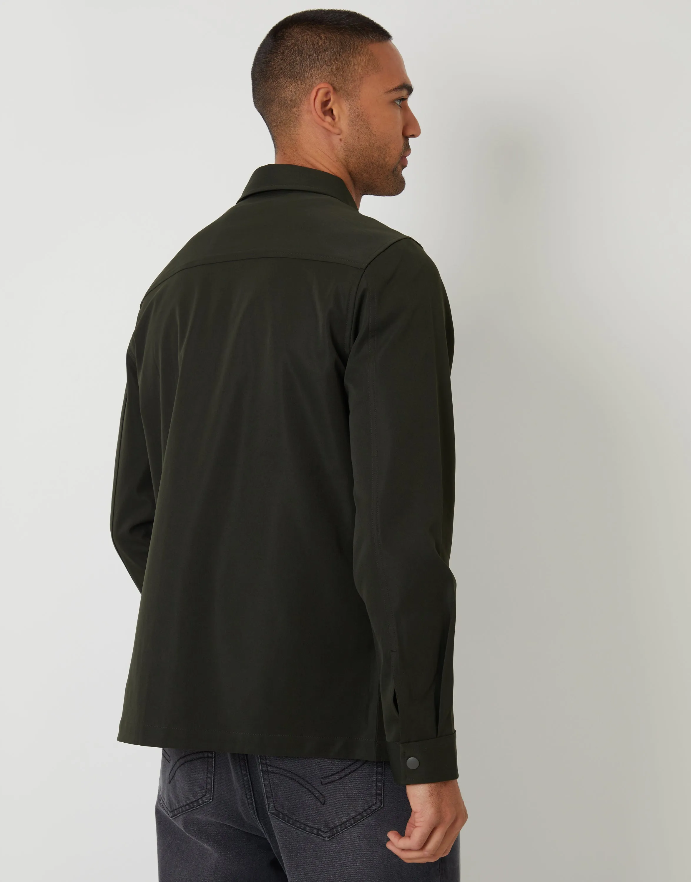 Forest Green Cargo Pocket Shacket sold by Threadbare product image thumbnail 2