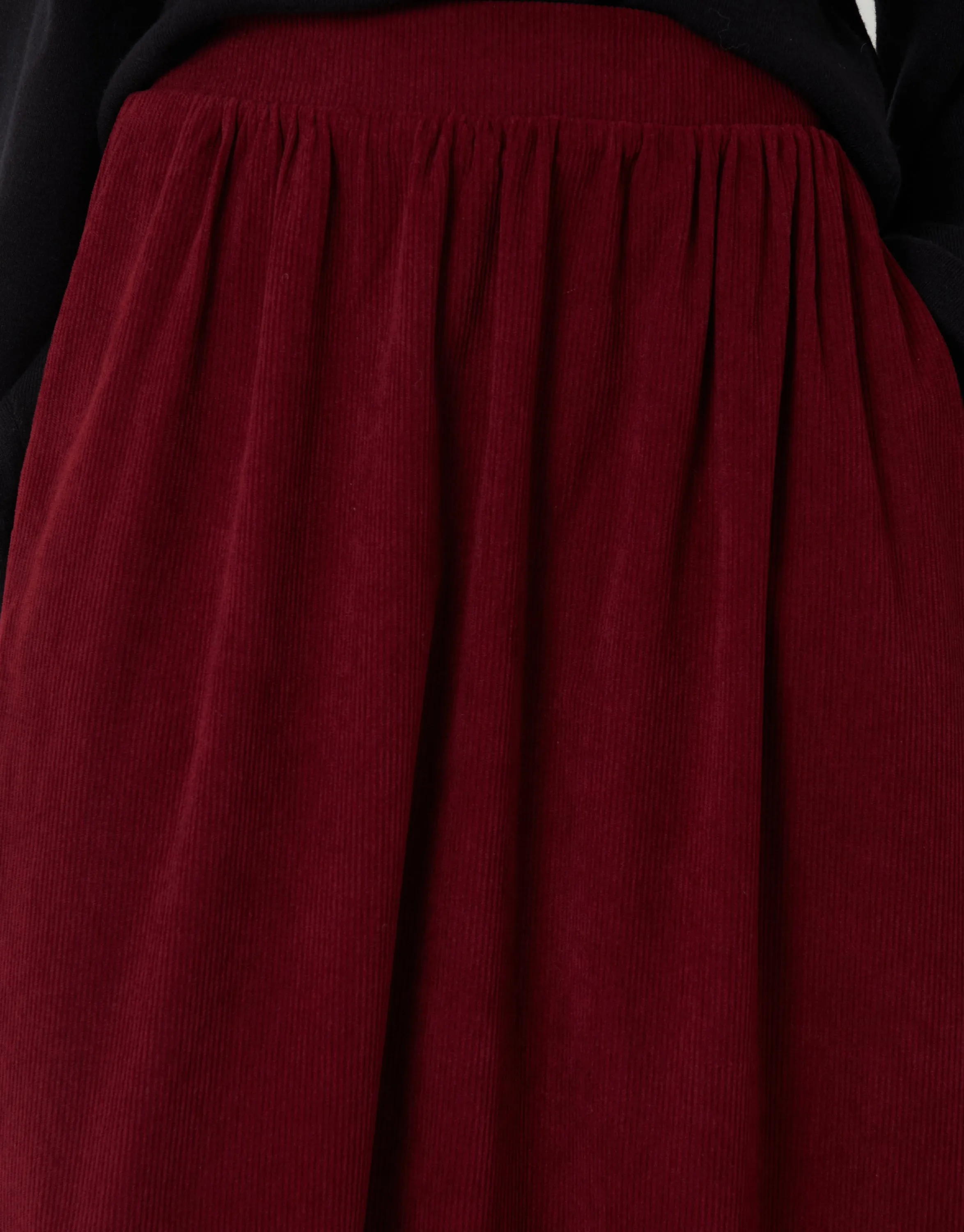 Berry Red Corduroy Pull On Midaxi Skirt sold by Threadbare product image thumbnail 4