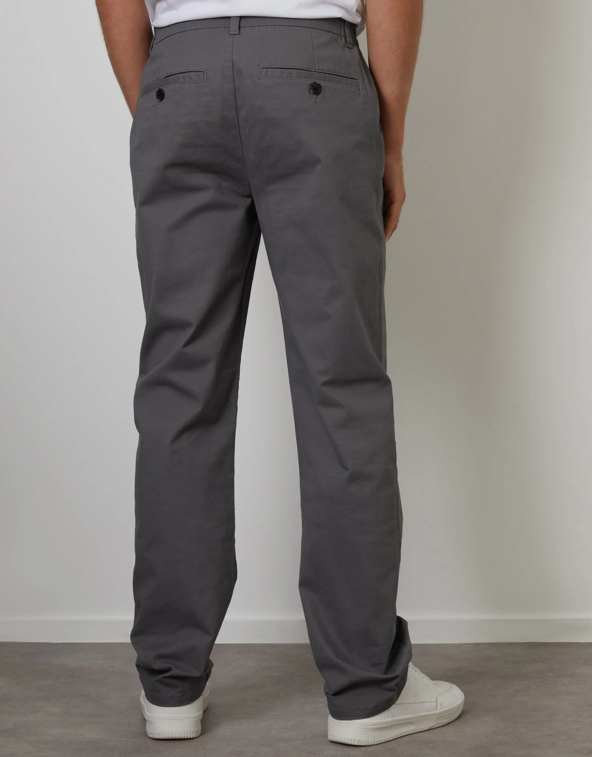 Slate Grey Straight Leg Stretch Waist Chino Trousers sold by Threadbare product image thumbnail 2