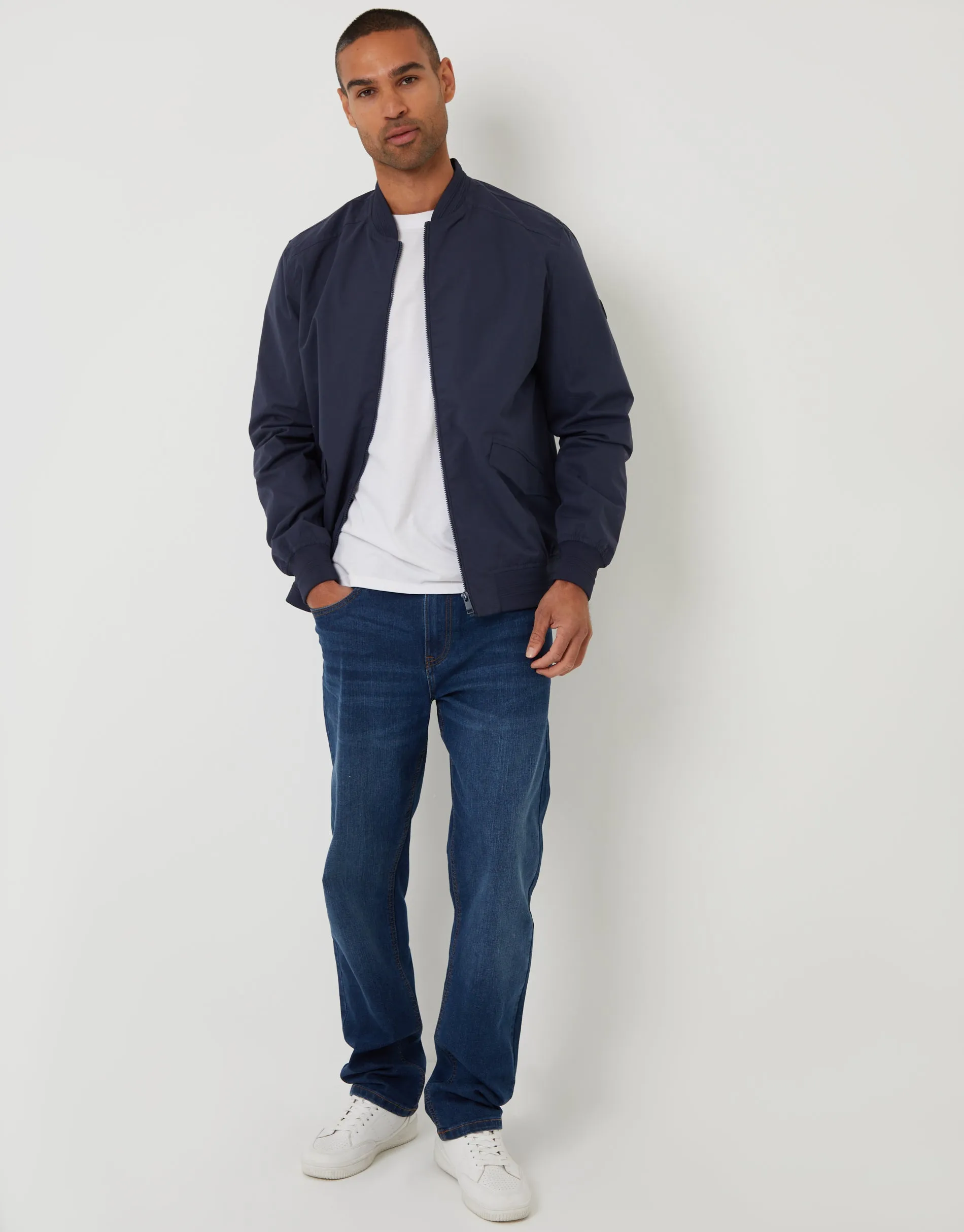 Navy Bomber Jacket sold by Threadbare product image thumbnail 3