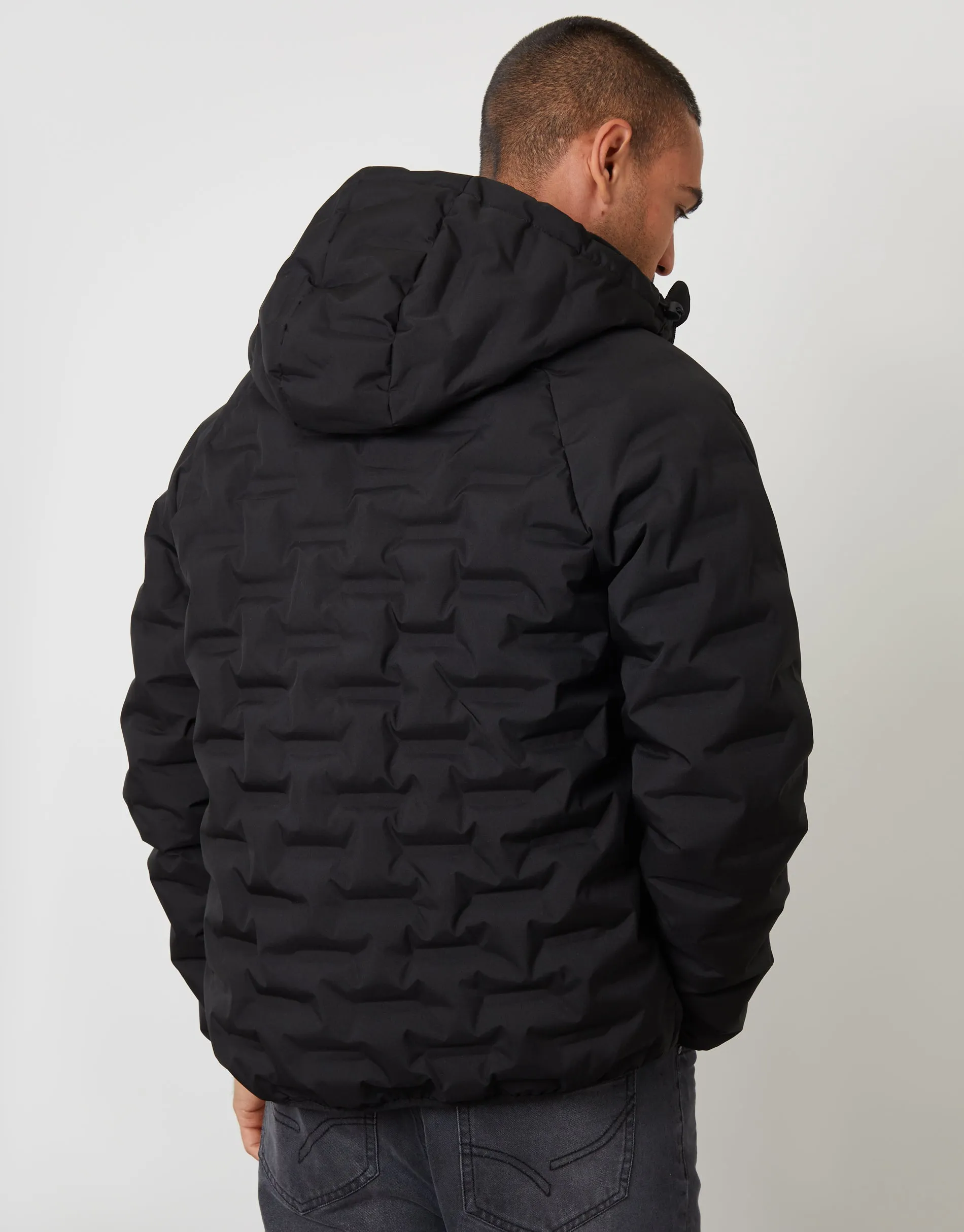 Black Hooded Quilted Jacket sold by Threadbare product image thumbnail 2