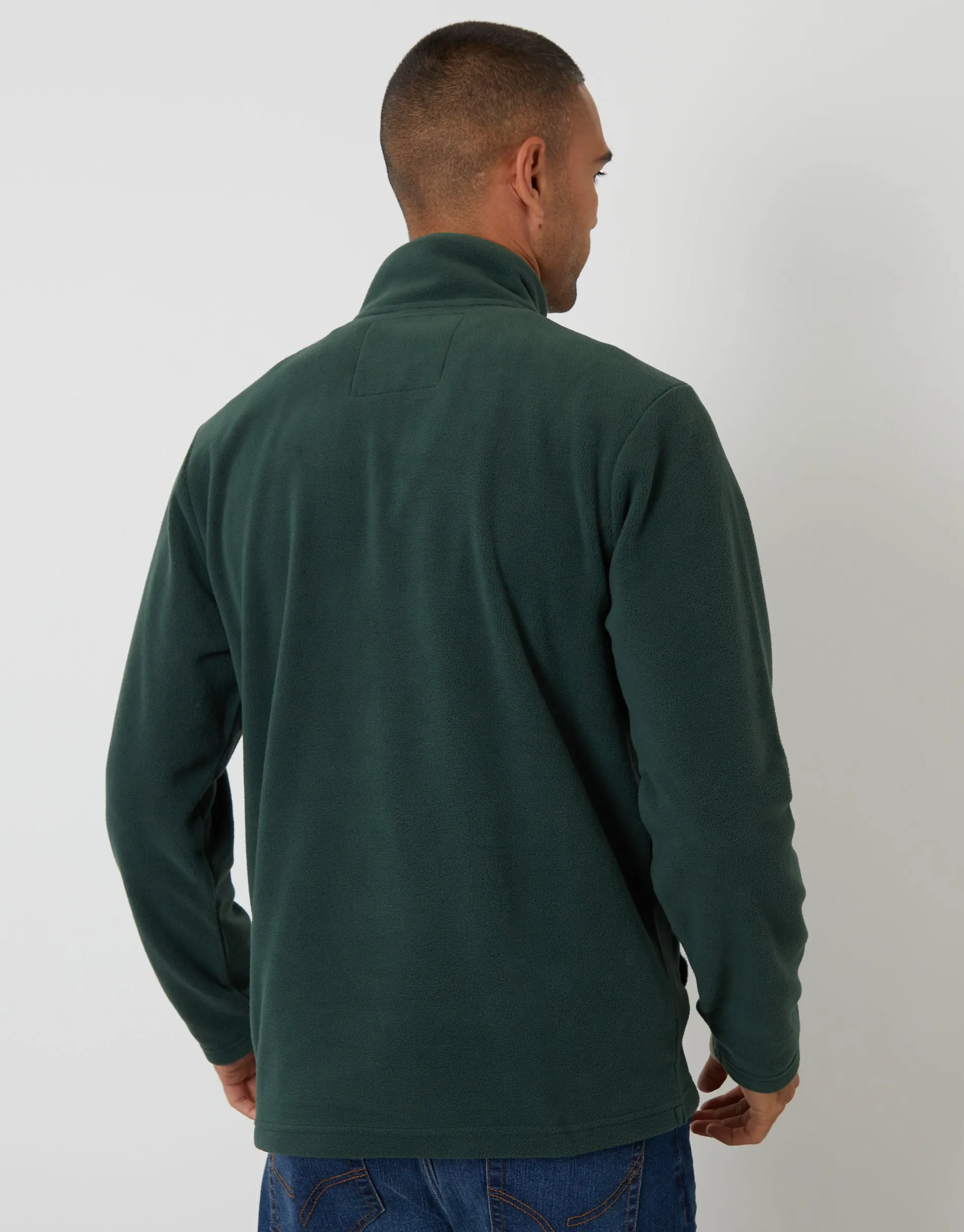 Forest Green Quarter Zip Microfleece Sweatshirt sold by Threadbare product image thumbnail 2