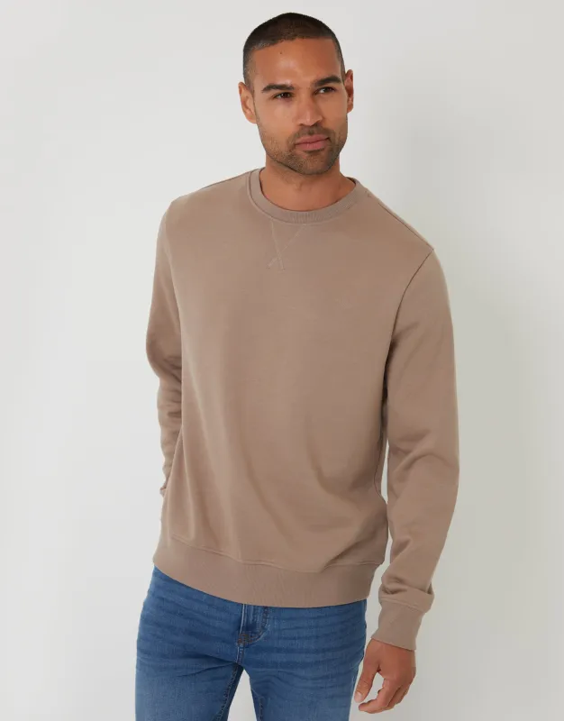 Taupe Crew Neck Sweatshirt sold by Threadbare