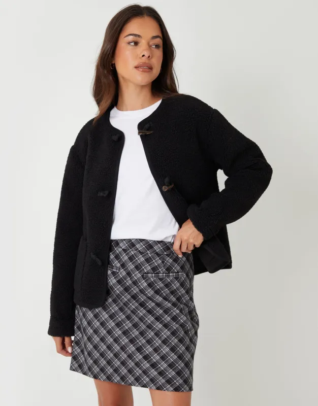 Mono Check A-Line Mini Skirt sold by Threadbare
