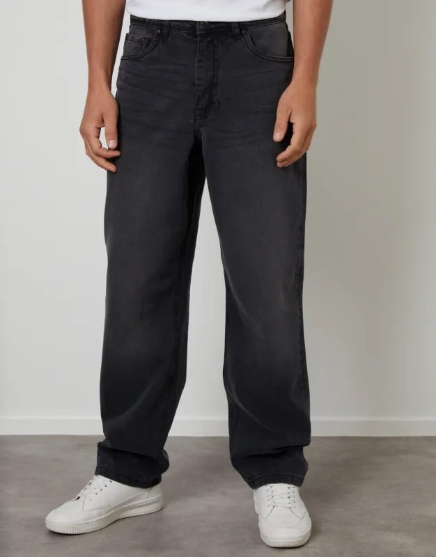 Grey Wash Loose Fit Jeans sold by Threadbare