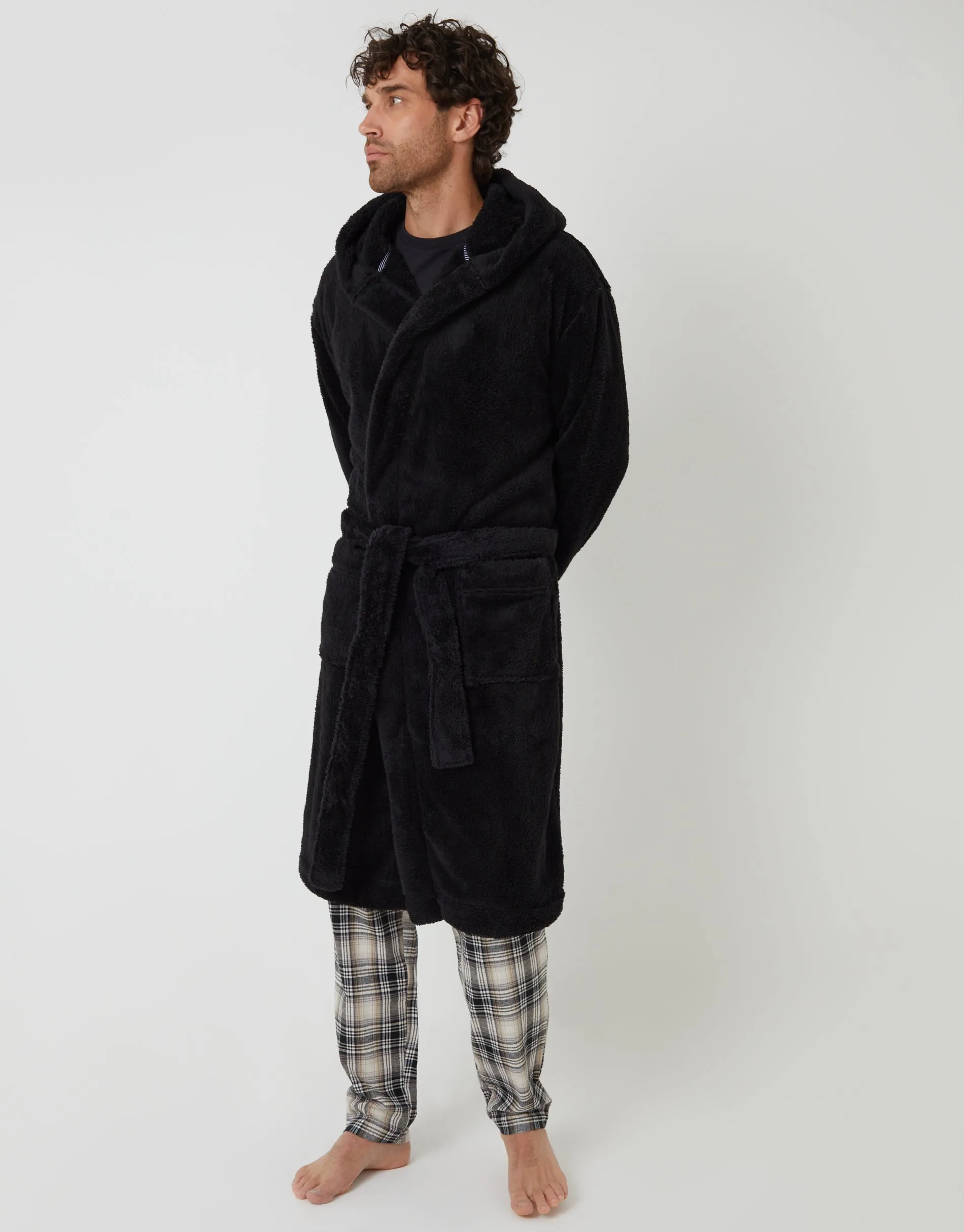 Black Borg Dressing Gown sold by Threadbare product image thumbnail 3