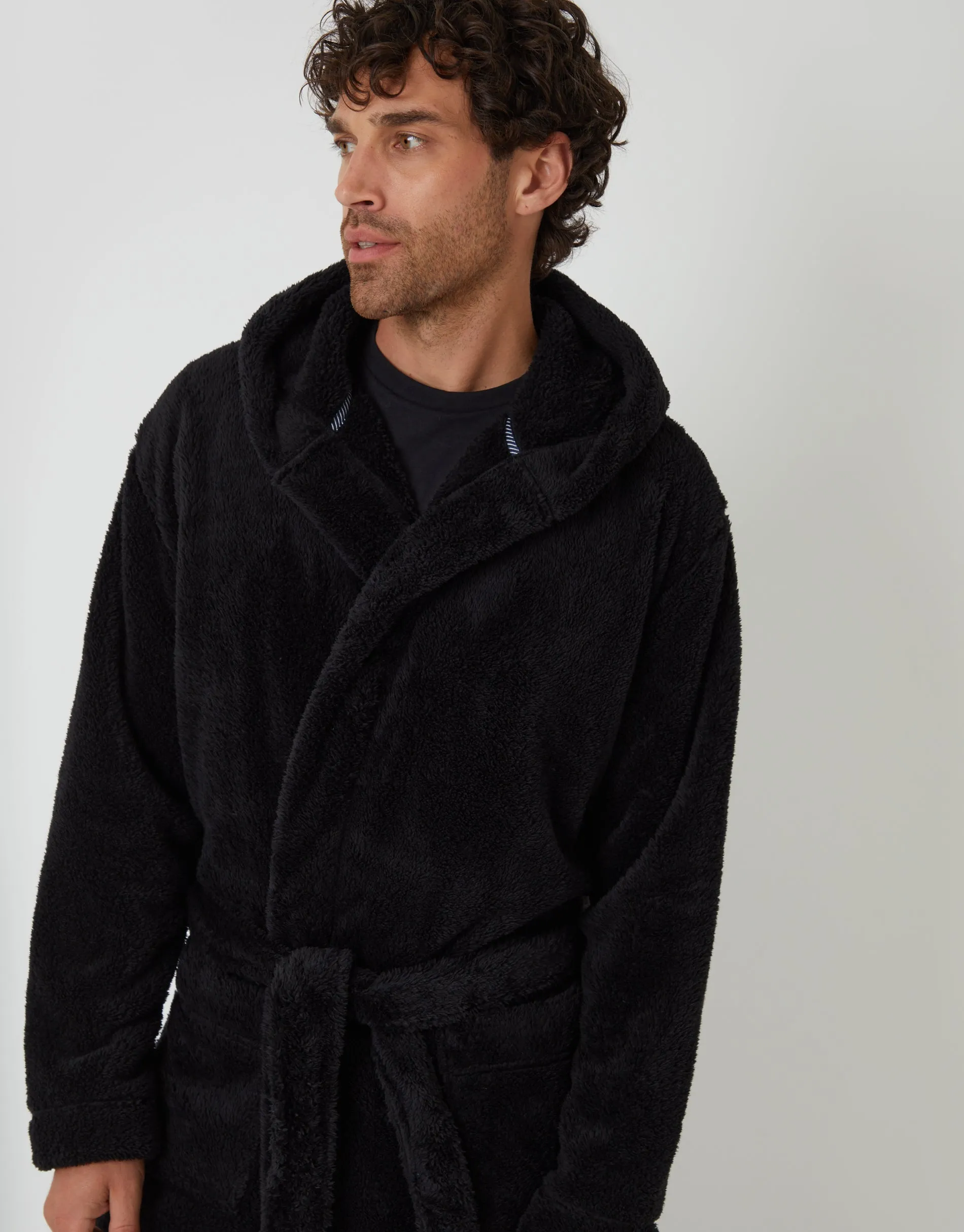 Black Borg Dressing Gown sold by Threadbare product image thumbnail 4