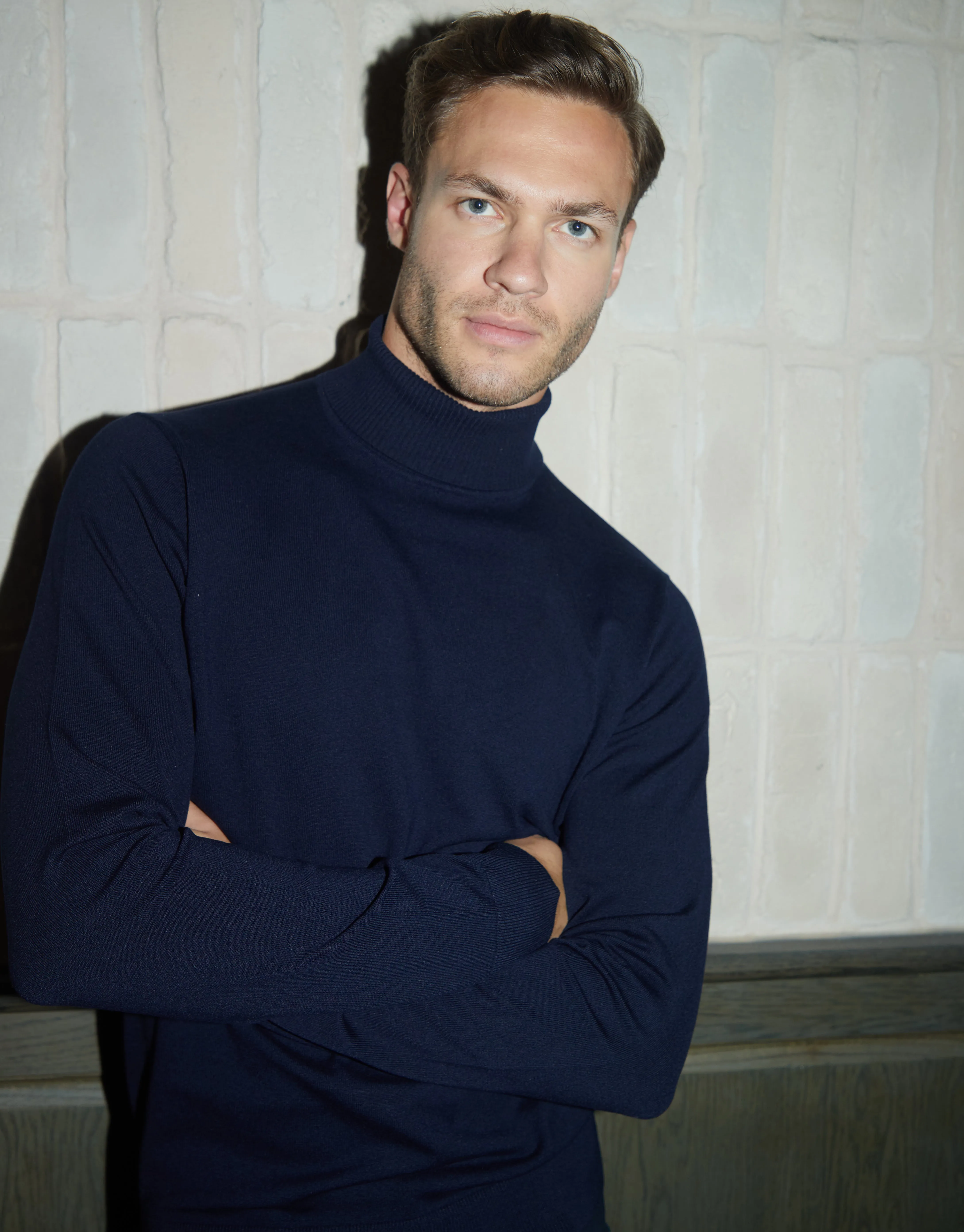 Navy Knitted Roll Neck Jumper sold by Threadbare product image thumbnail 3
