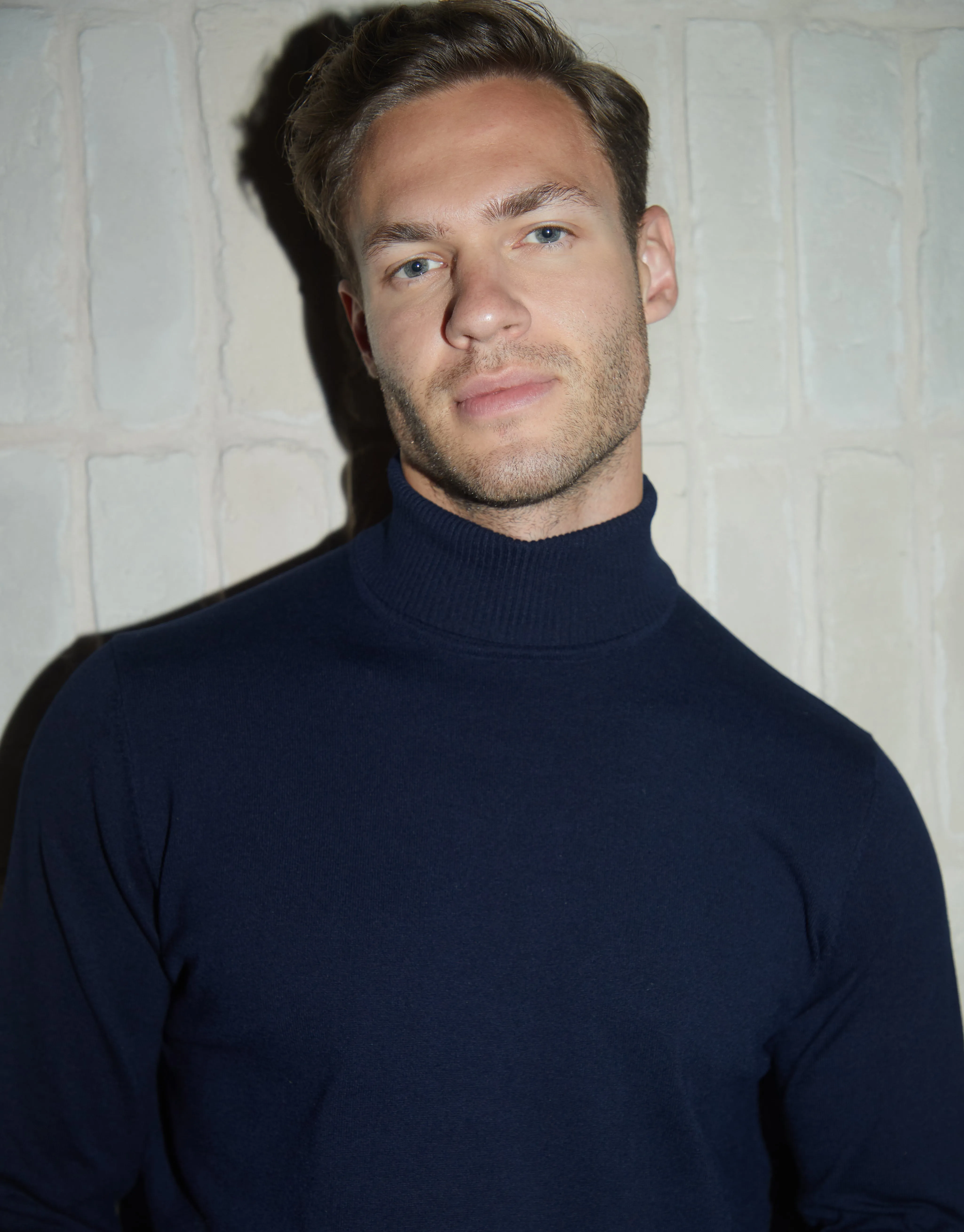 Navy Knitted Roll Neck Jumper sold by Threadbare product image thumbnail 4