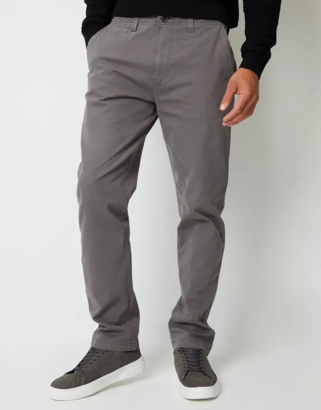 Slate Grey Straight Leg Stretch Canvas Trousers sold by Threadbare