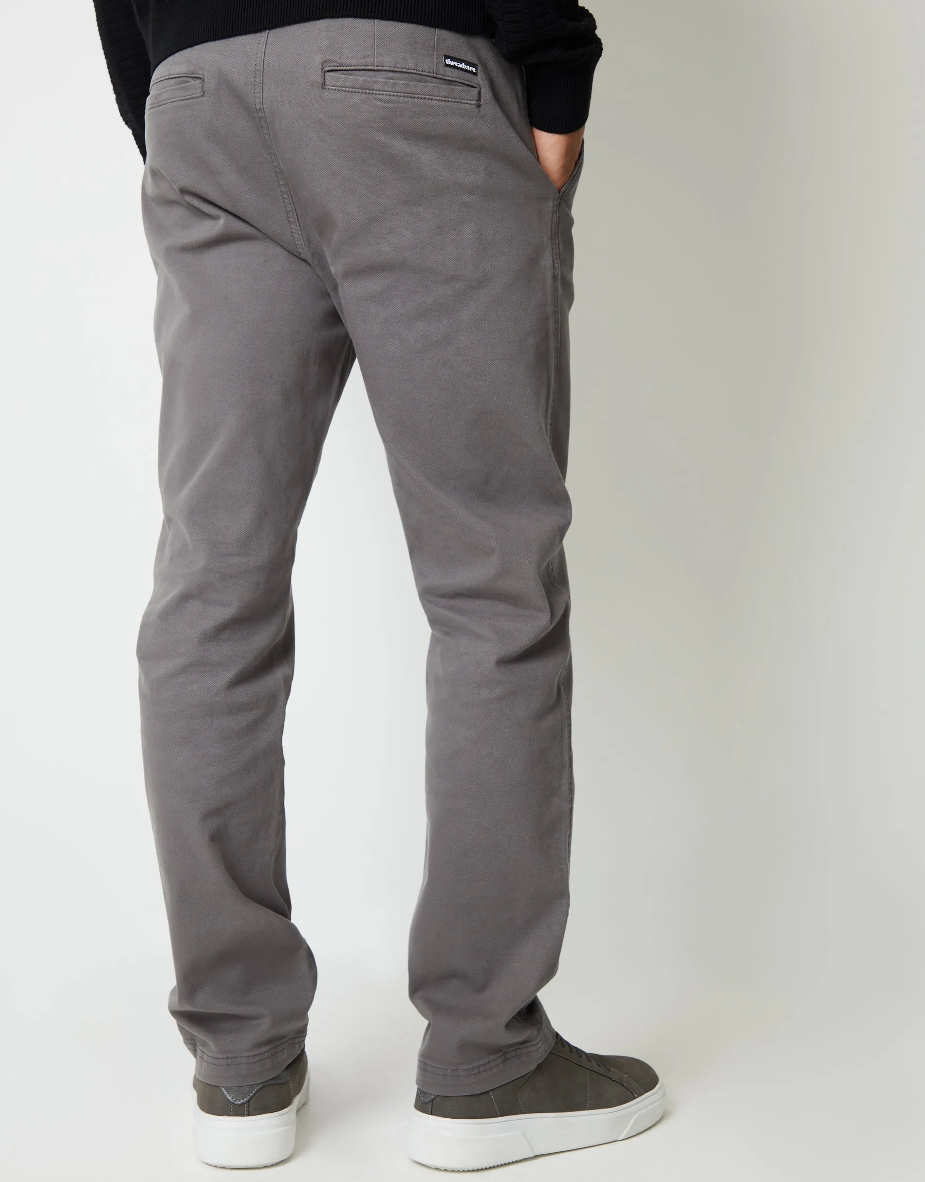Slate Grey Straight Leg Stretch Canvas Trousers sold by Threadbare product image thumbnail 2