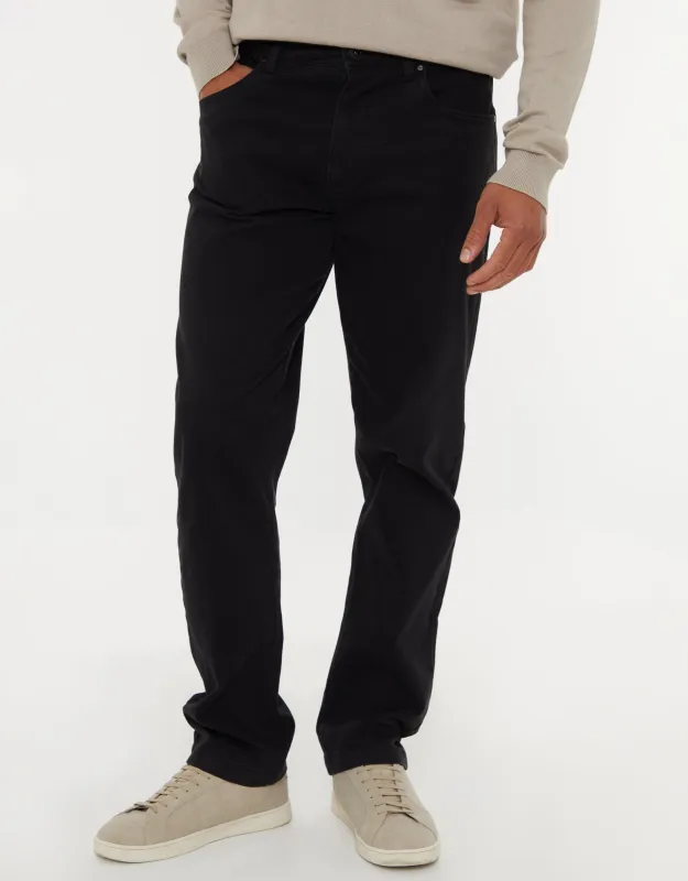Black Straight Leg Canvas Trousers sold by Threadbare