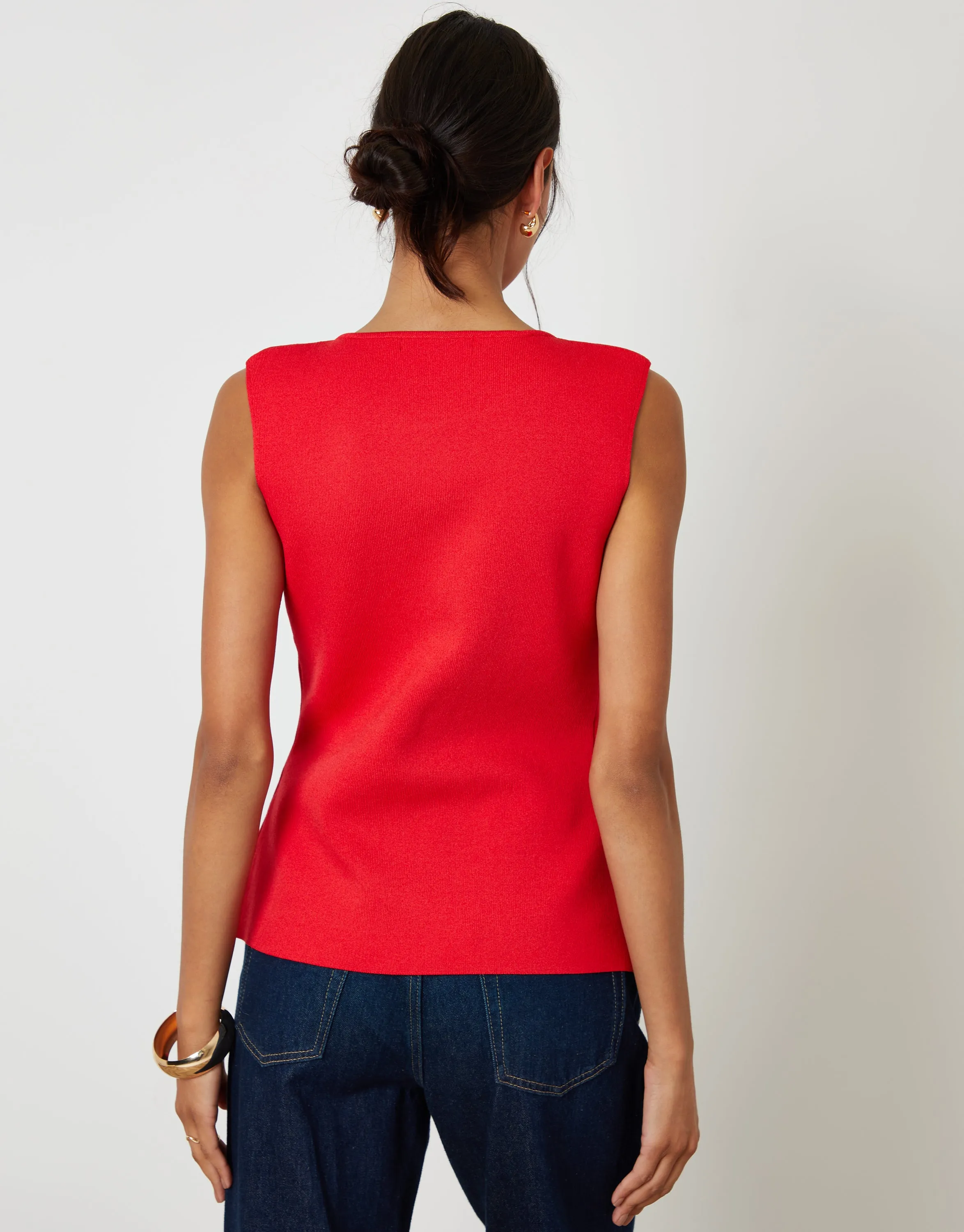 Red Ribbed Knitted Waistcoat sold by Threadbare product image thumbnail 4