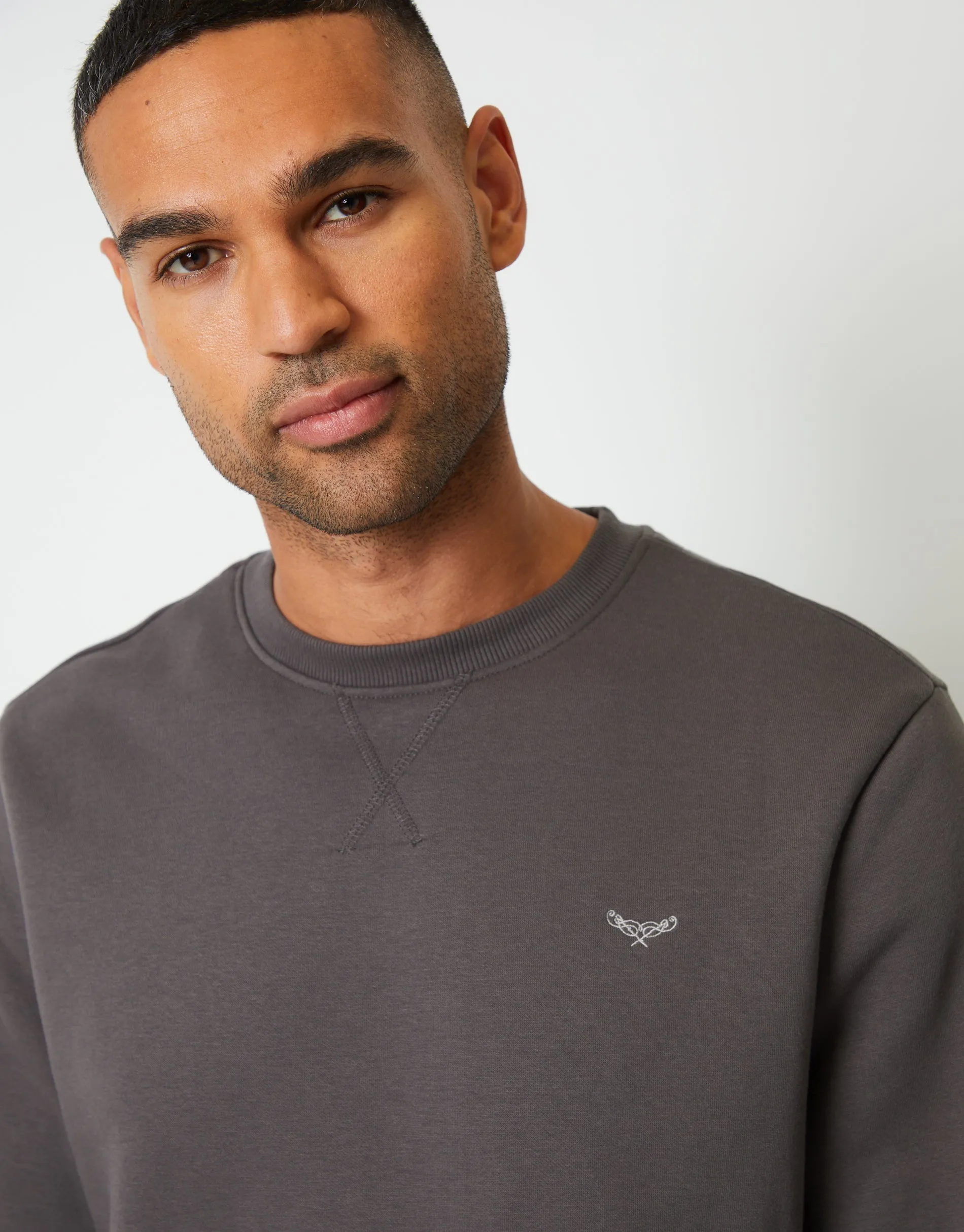 Slate Grey Crew Neck Sweatshirt sold by Threadbare product image thumbnail 4